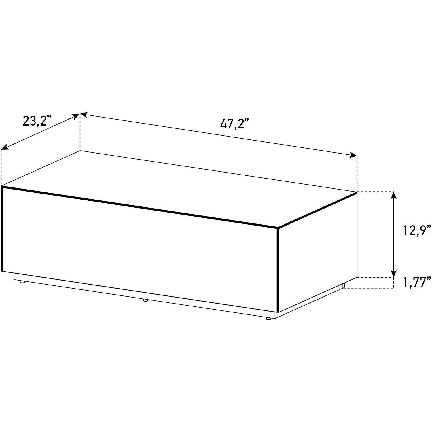 SONOROUS CTB-120 All Glass Modern Coffee Table/Center Table - Black