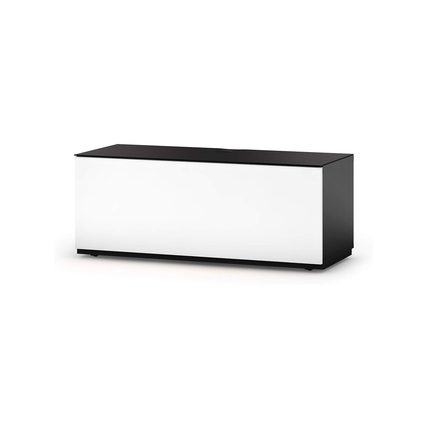SONOROUS Studio ST-110B Wood and Glass Modern TV Stand with Hidden Wheels for Sizes up to 65" (Comes with I/R Repeater) -Black