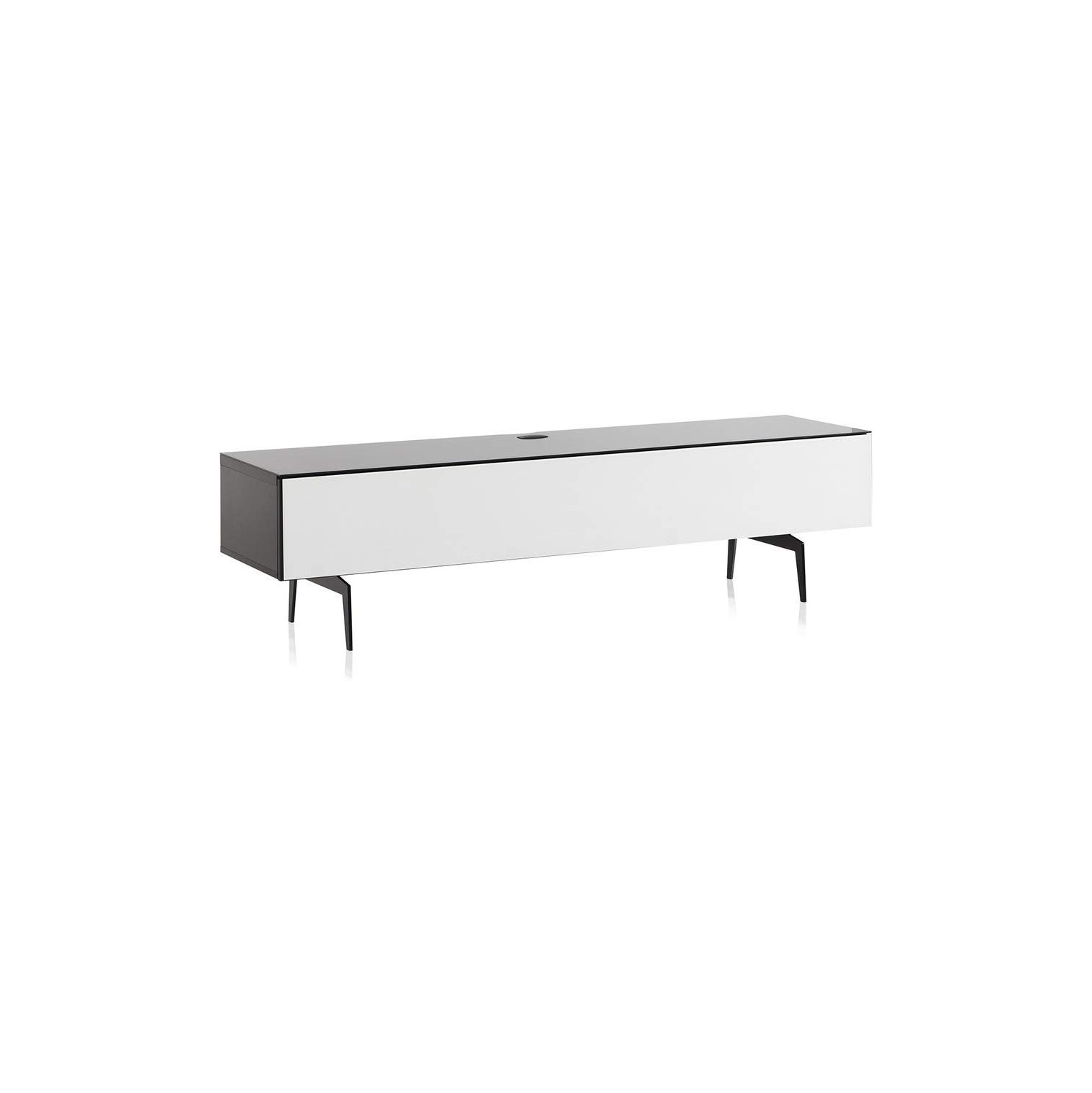 SONOROUS Studio ST-360 Wood and Glass Modern TV Stand with Spike Metal Legs for Sizes up to 75" (with I/R Repeater) - Black