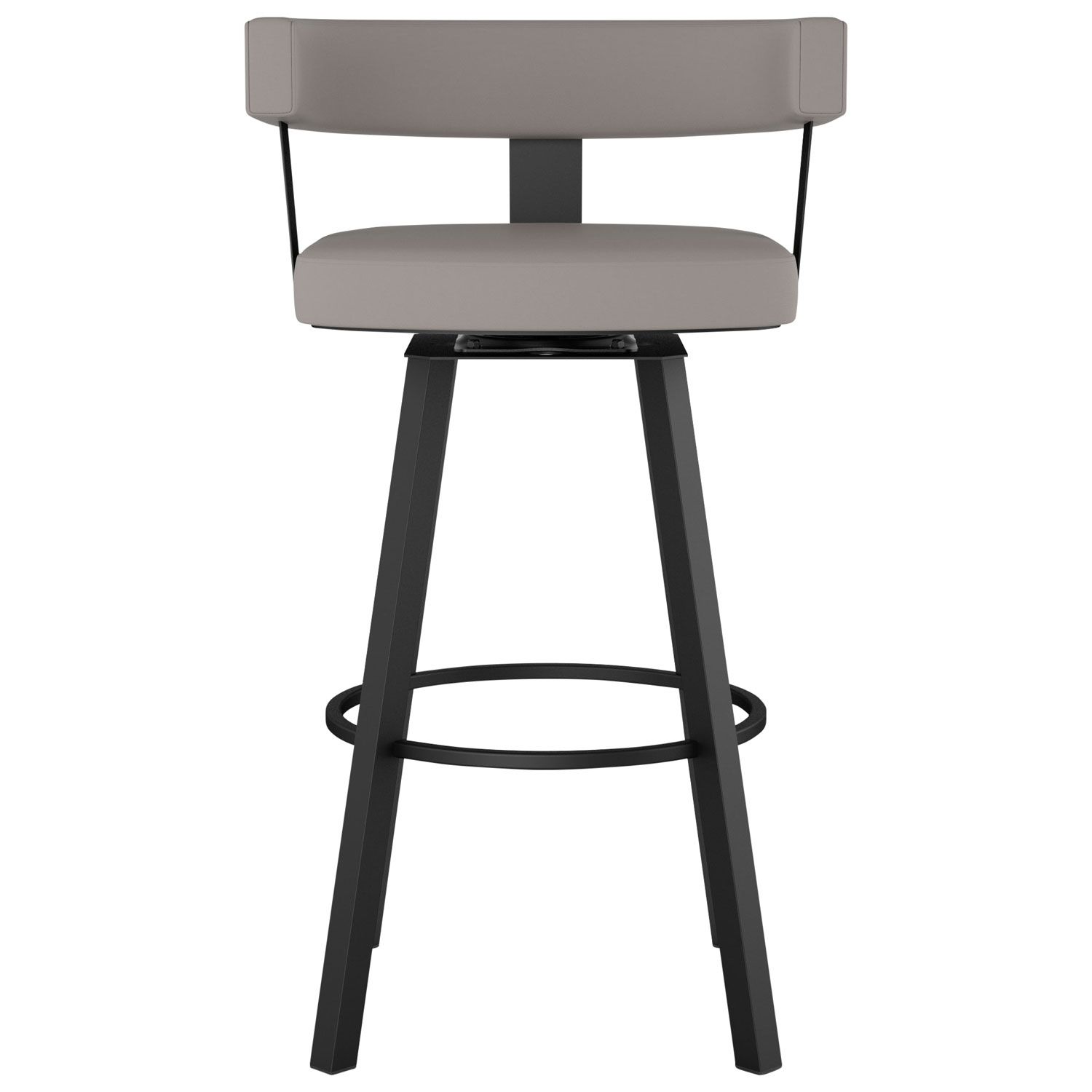 Tabouret de bar contemporain à hauteur de comptoir Parker - Gris taupe/Noir