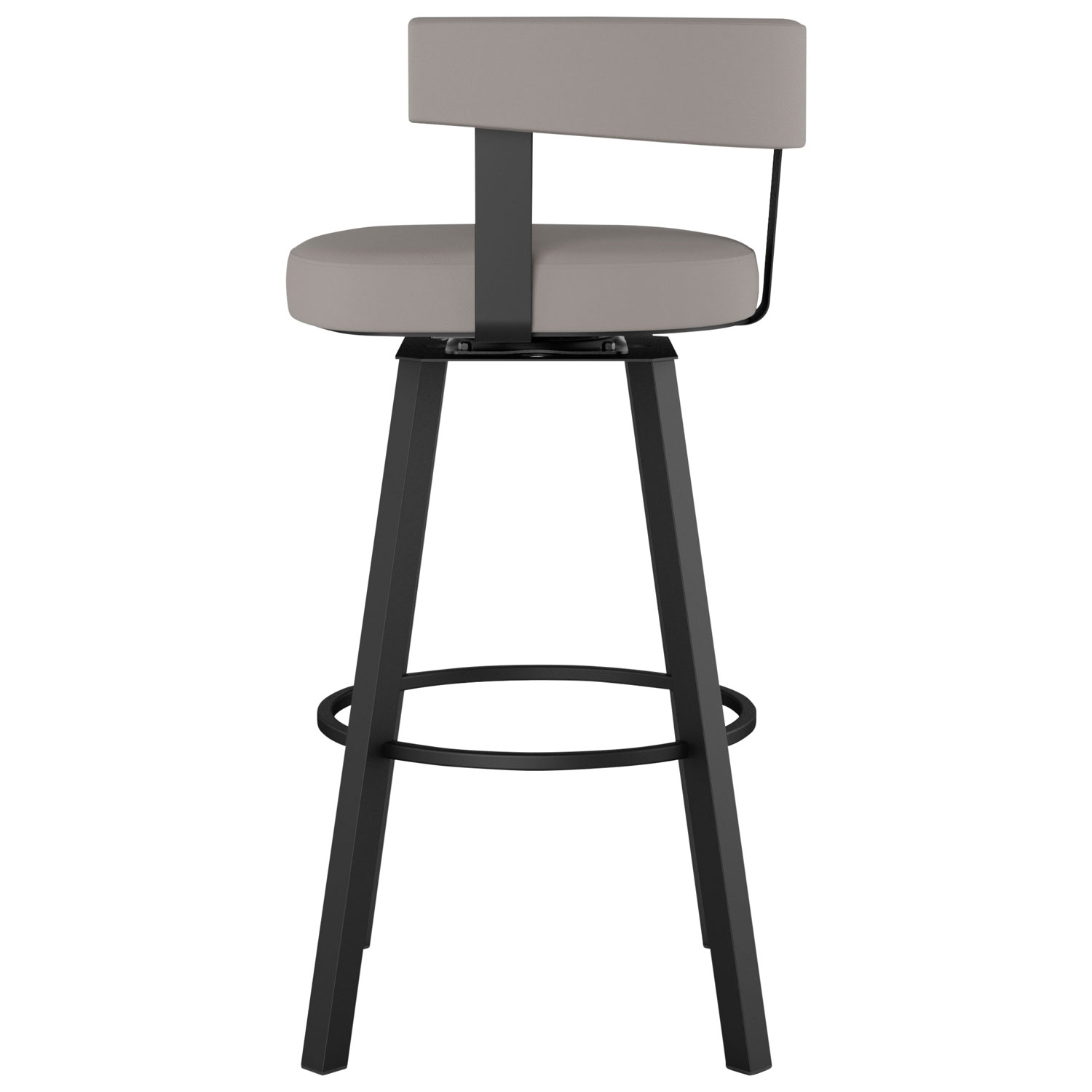 Tabouret de bar contemporain à hauteur de comptoir Parker - Gris taupe/Noir