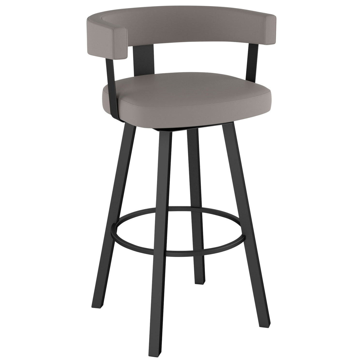 Tabouret de bar contemporain à hauteur de comptoir Parker - Gris taupe/Noir