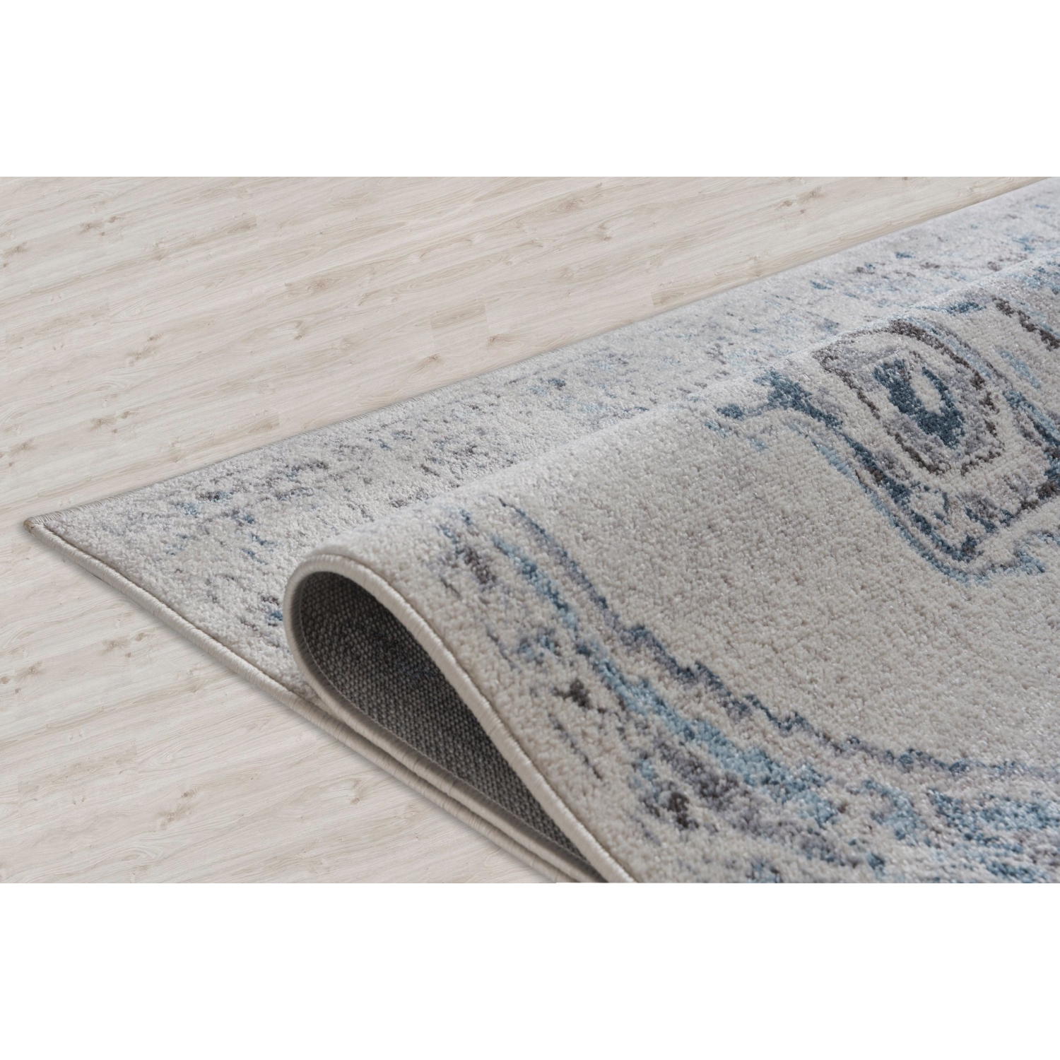 Ladole Rugs Miranda Persian Design Traditional Style Ivory Blue Indoor Area Rug Carpet, 5x7