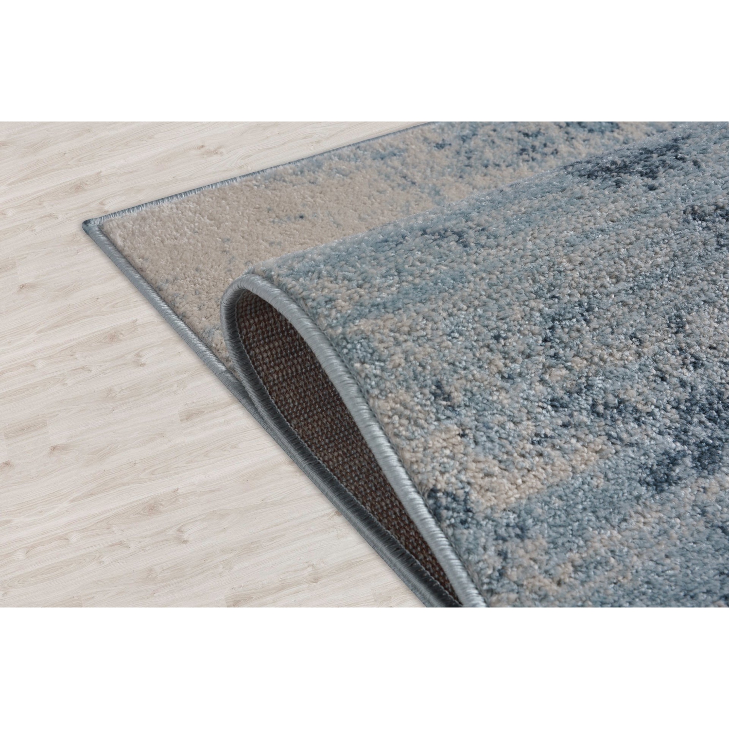 Ladole Rugs Unique Abstract Style Modern Durable Indoor Blue Ivory Rustic Area Rug Carpet, 7x9