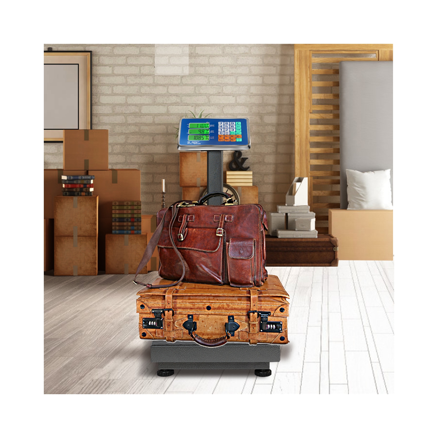 Gymax 660lbs Weight Platform Scale Digital Floor Folding Scale Postal Shipping Mailing