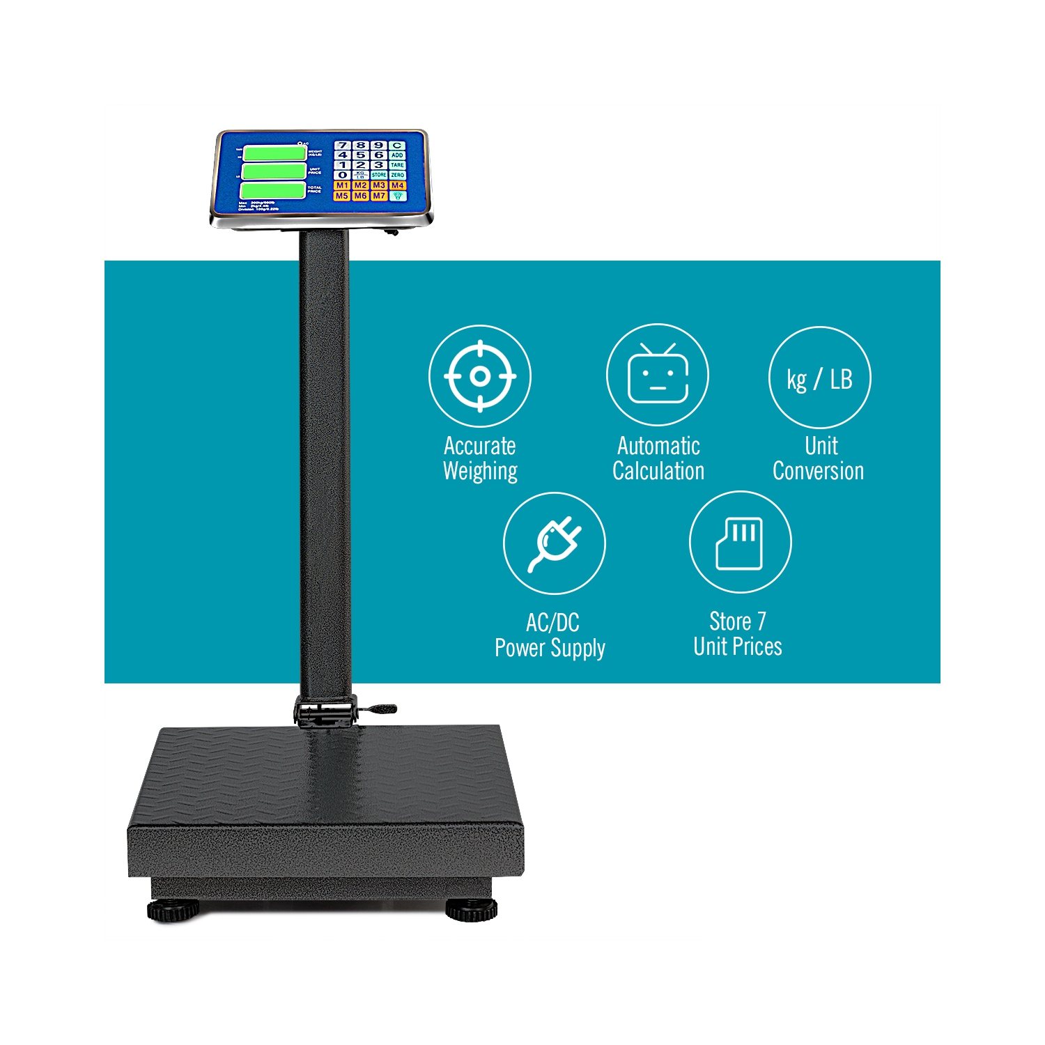 Gymax 660lbs Weight Platform Scale Digital Floor Folding Scale Postal Shipping Mailing