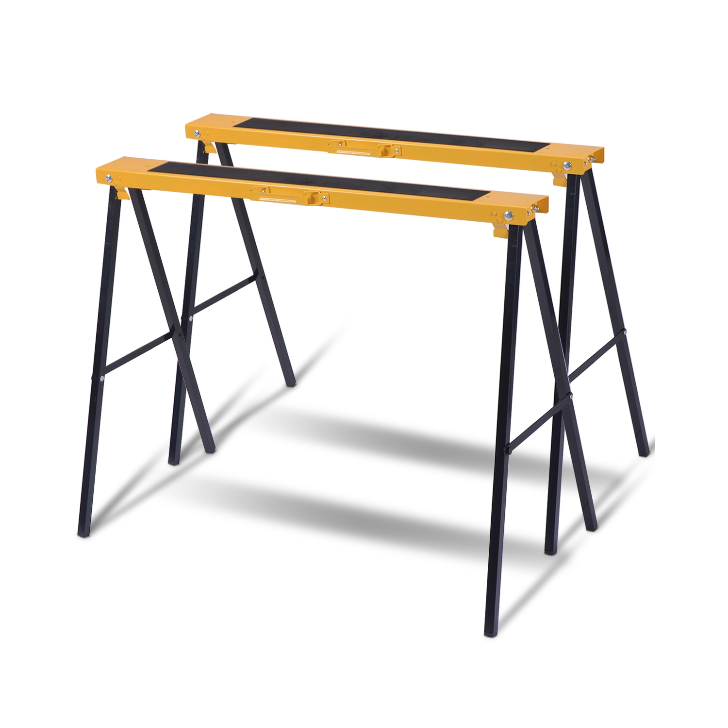 Gymax 2 Pack Heavy Duty Saw Horse Steel Folding Legs Portable