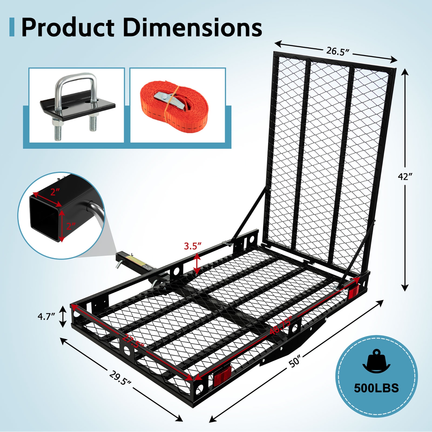 Gymax Folding Electric Wheelchair Hitch Carrier Scooter Loading Ram