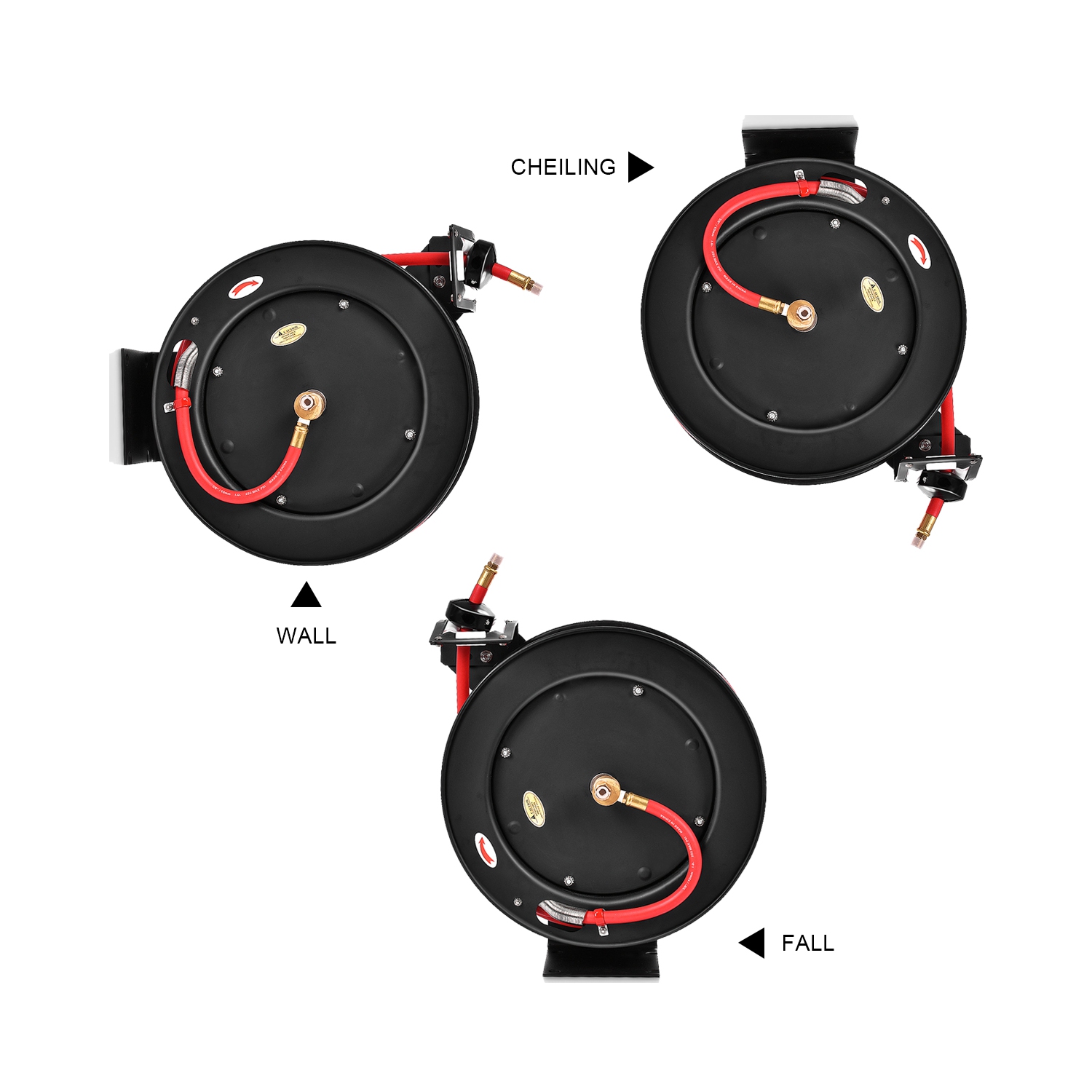Gymax 3/8'' x 50' Auto Rewind Retractable Air Hose Reel Compressor 300 PSI