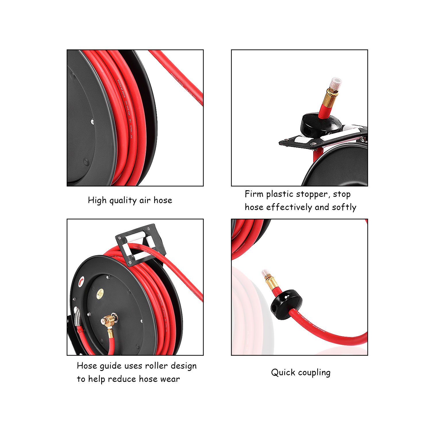 Gymax 3/8'' x 50' Auto Rewind Retractable Air Hose Reel Compressor 300 PSI