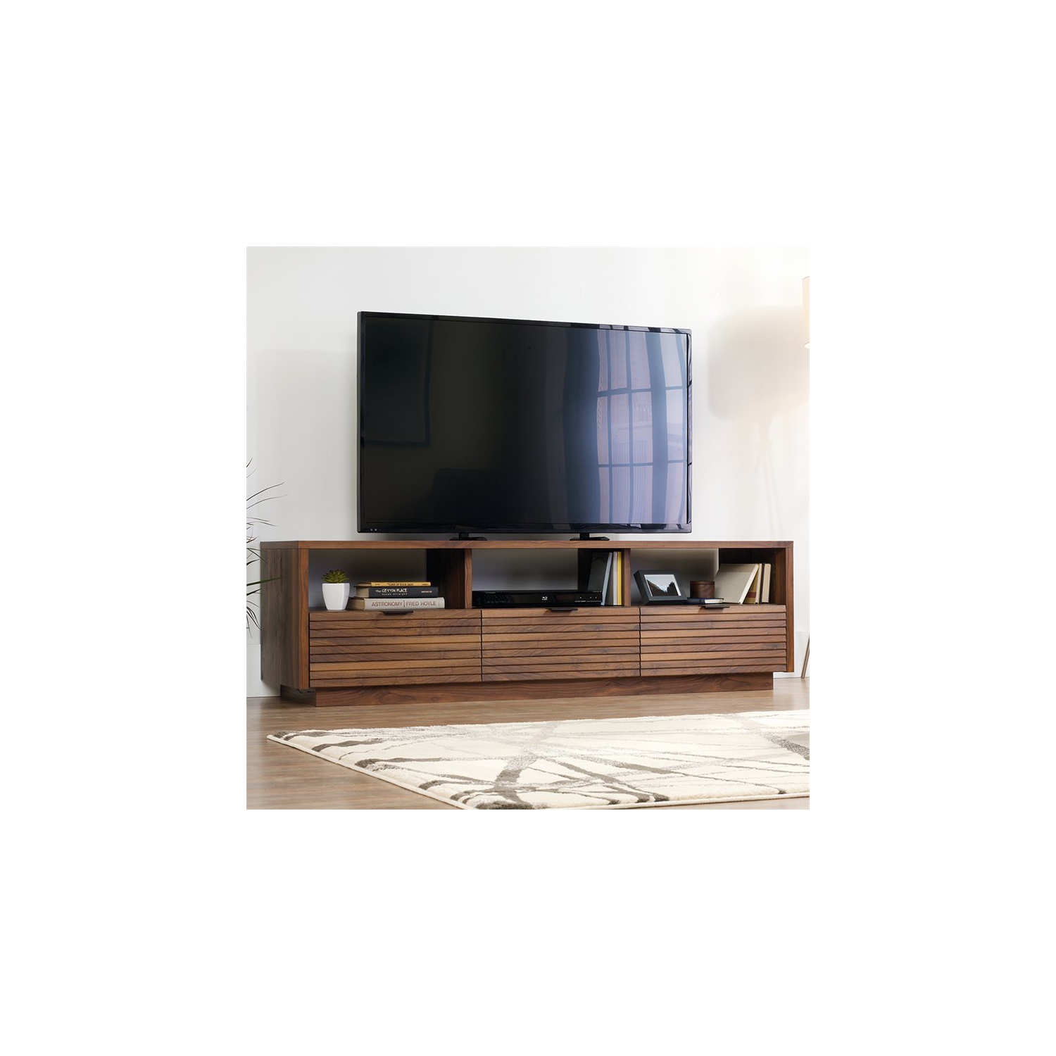 Sauder Harvey Park 71" TV Stand in Grand Walnut
