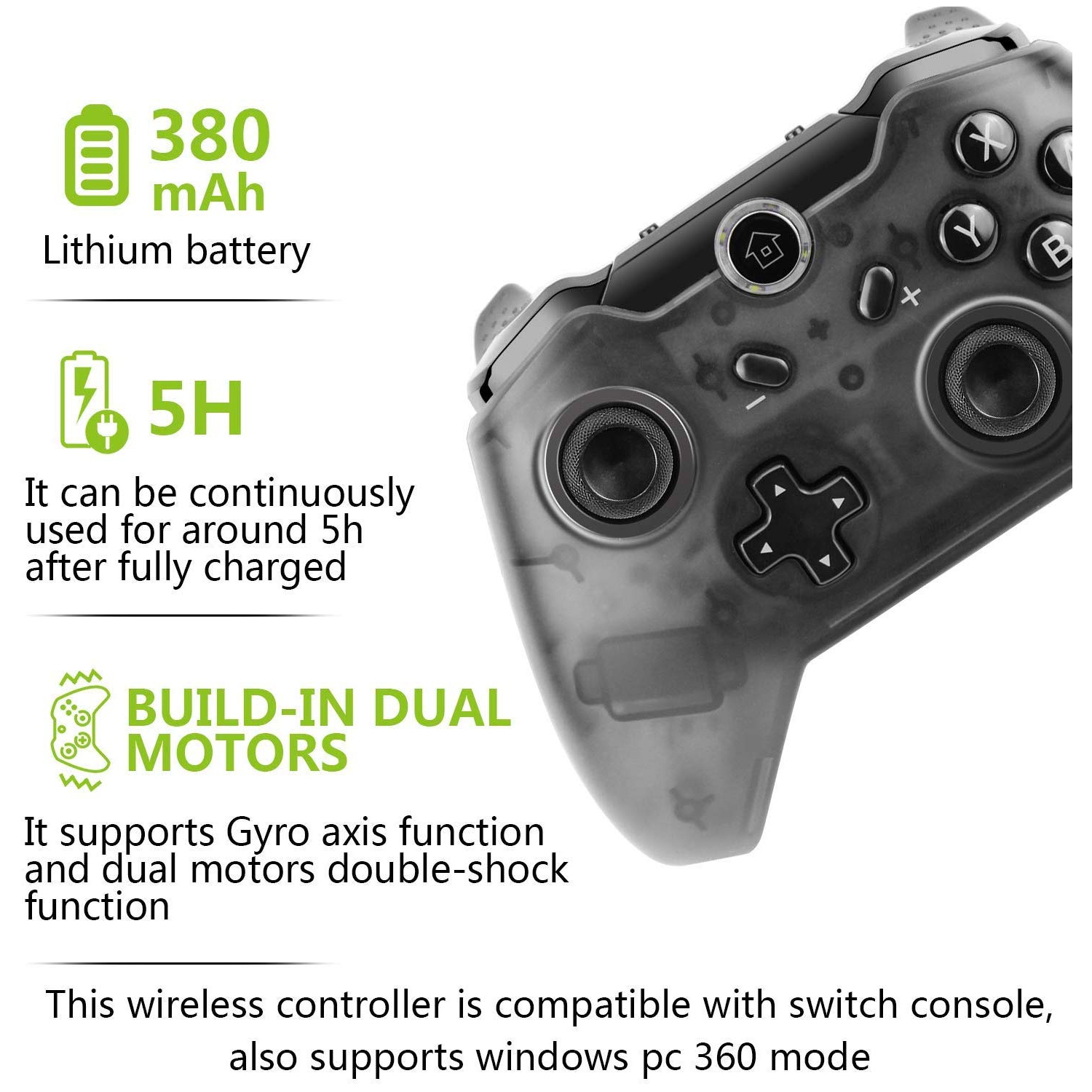 Wireless Pro Gaming Controller Gamepad Joypad Remote for Nintendo Switch Console(Newest Version 6.0.0)