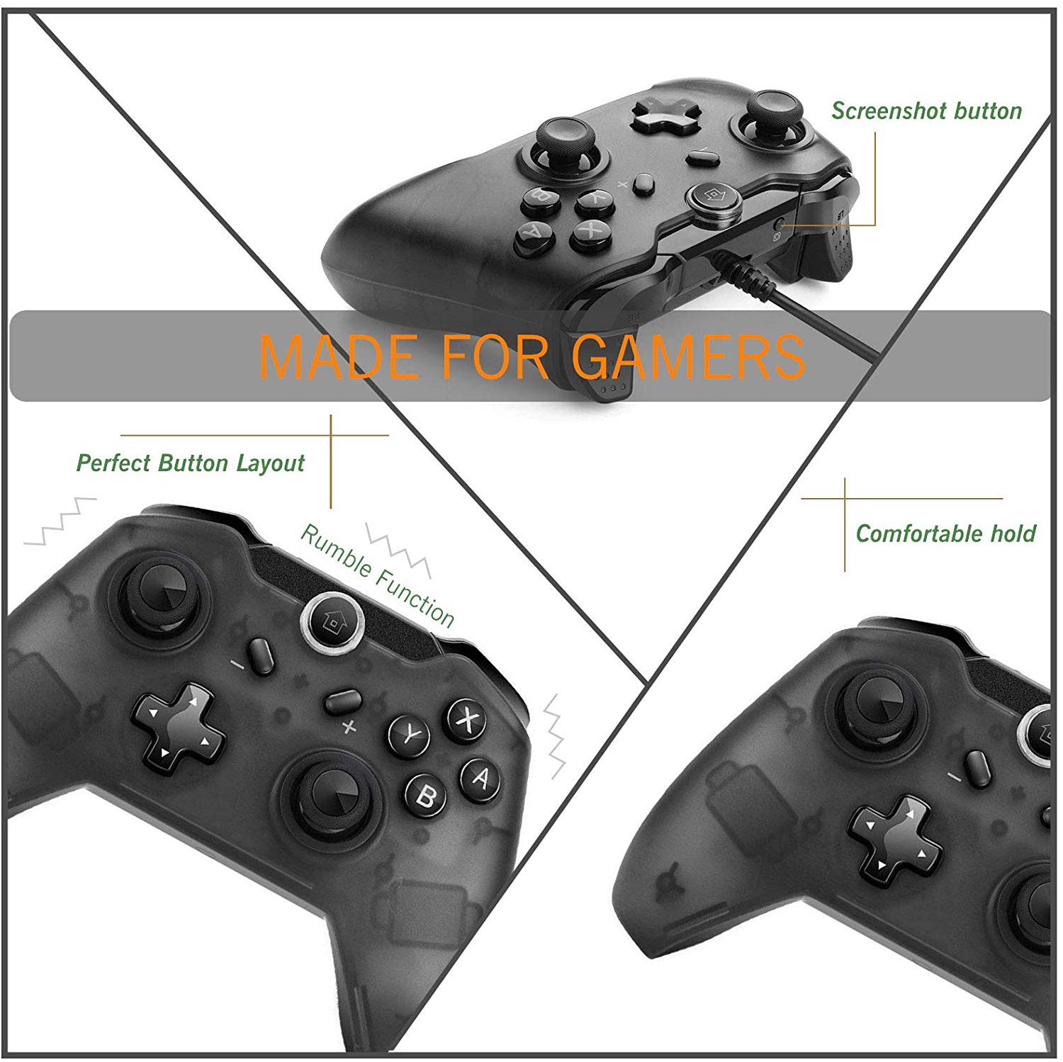 Wireless Pro Gaming Controller Gamepad Joypad Remote for Nintendo Switch Console(Newest Version 6.0.0)