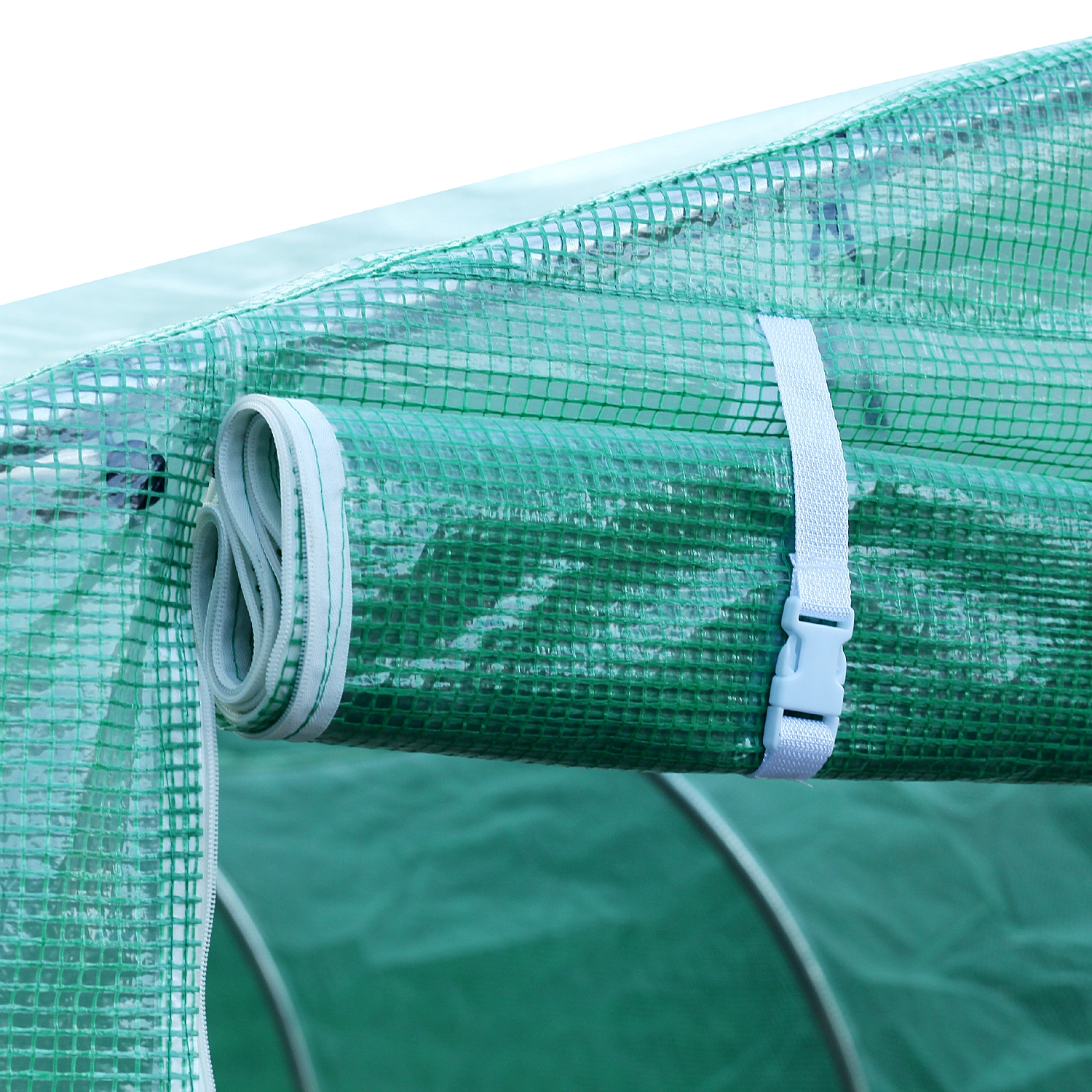 Outsunny 26' x 10' x 7' Large Steeple Walk-in Greenhouse Outdoor Garden Plant Seed Tunnel Grow Tent Steel Frame, Green