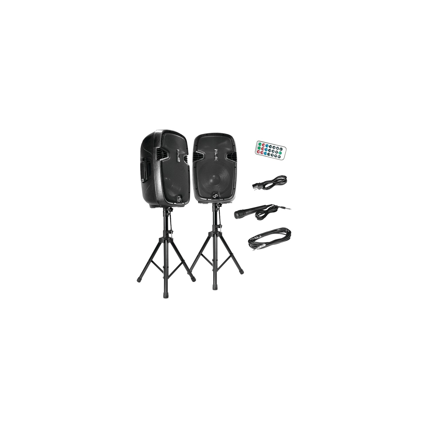 Pyle Pro PPHP1249KT 1,800-Watt Bluetooth Active/Passive Dual Speaker System Kit