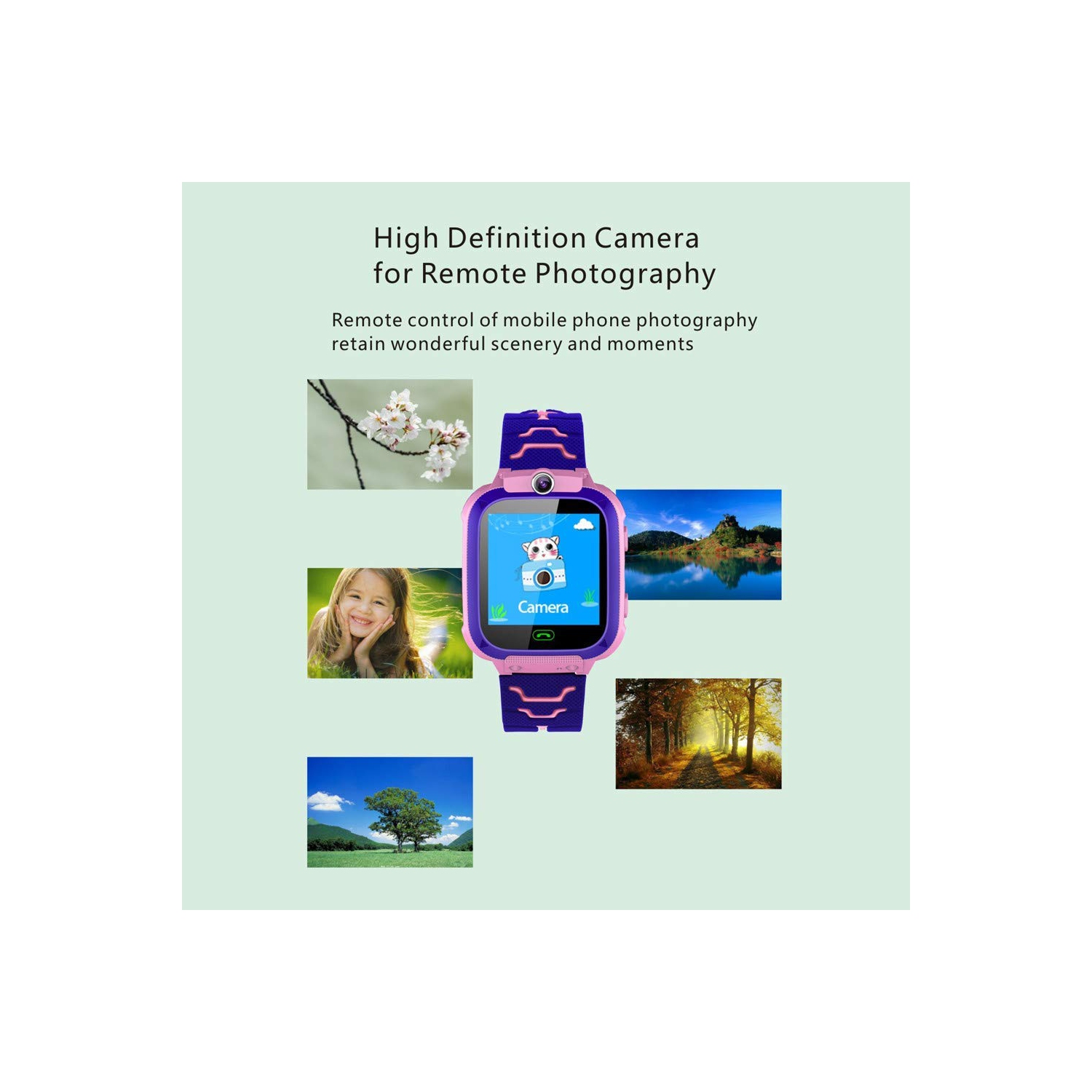 Montre intelligente pour enfants, montre intelligente étanche avec écran tactile SOS anti-Lost, montre intelligente de jeu de cartes SIM