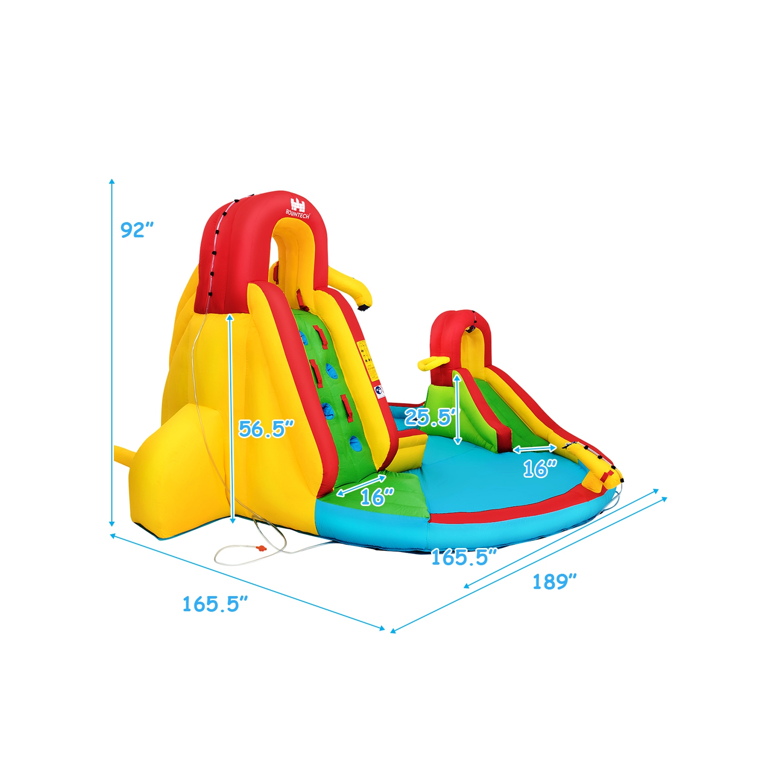 Costway Kids Inflatable Water Slide Bounce Park Splash Pool w/Water Cannon & 480W Blower