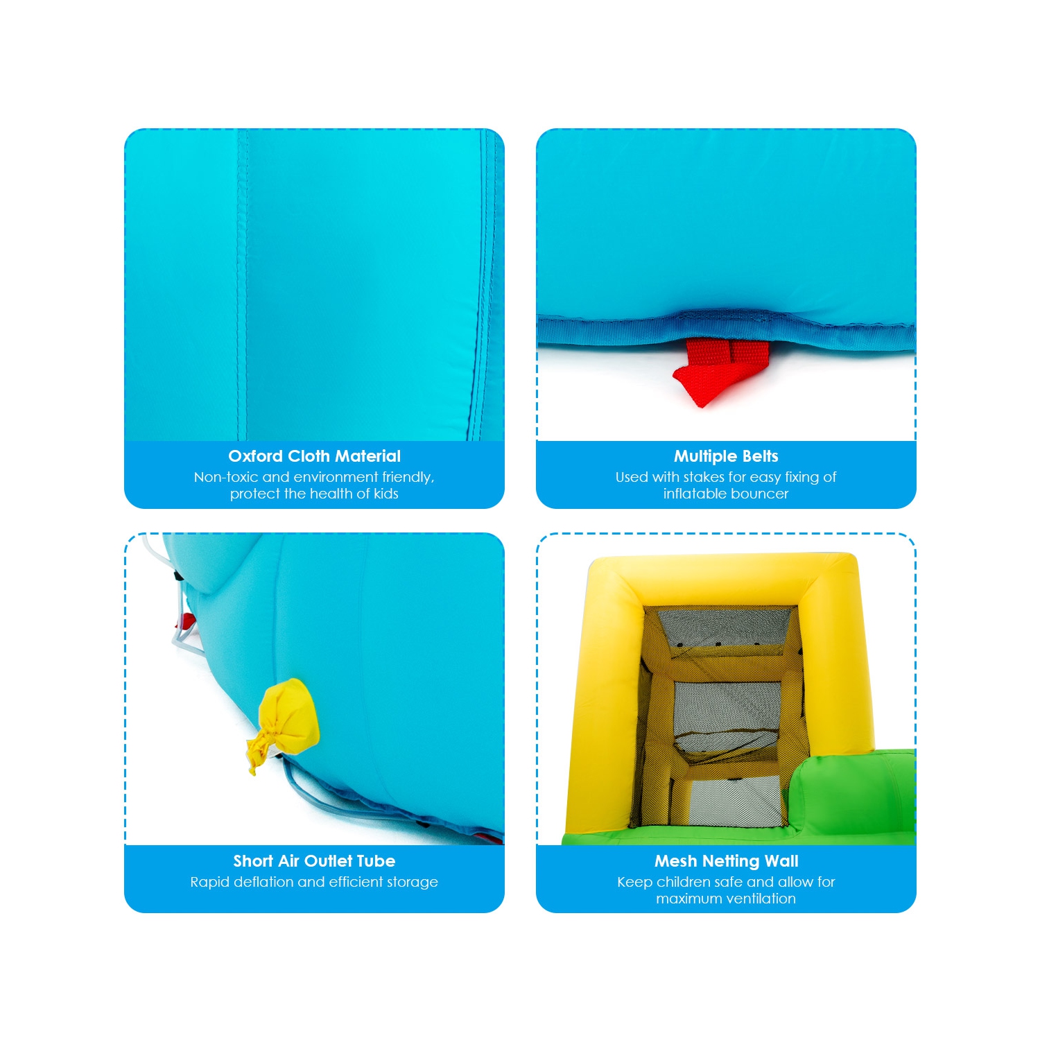 Costway Inflatable Water Park Bounce House w/Climbing Wall Two Slides and Splash Pool