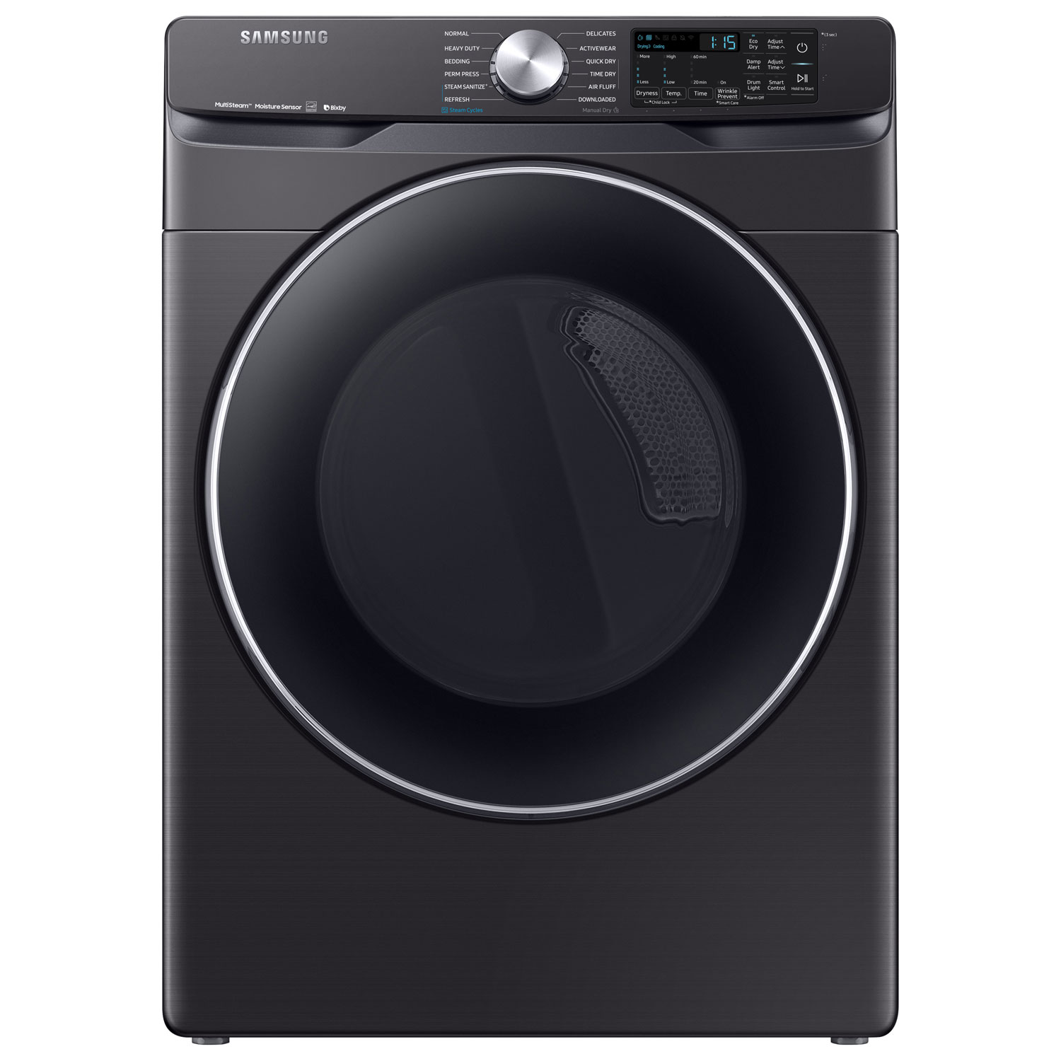 Samsung 7.5 Cu. Ft. Electric Steam Dryer (DVE45R6300V/AC) - Black Stainless