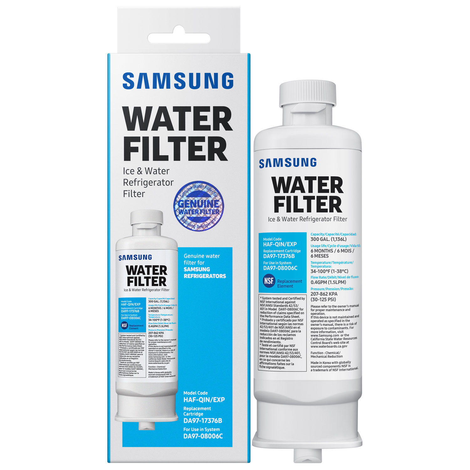 Samsung Water Filter for Side-by-Side and French Door Refrigerators (HAF-QIN/EXP)