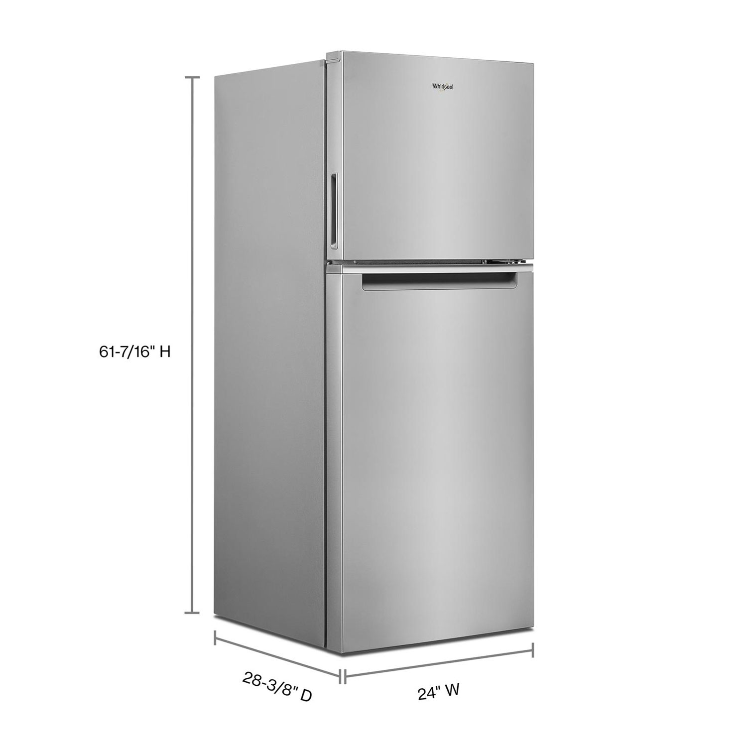 Whirlpool 24" 11.6 Cu. Ft. Top Freezer Refrigerator with LED Lighting - Stainless Steel