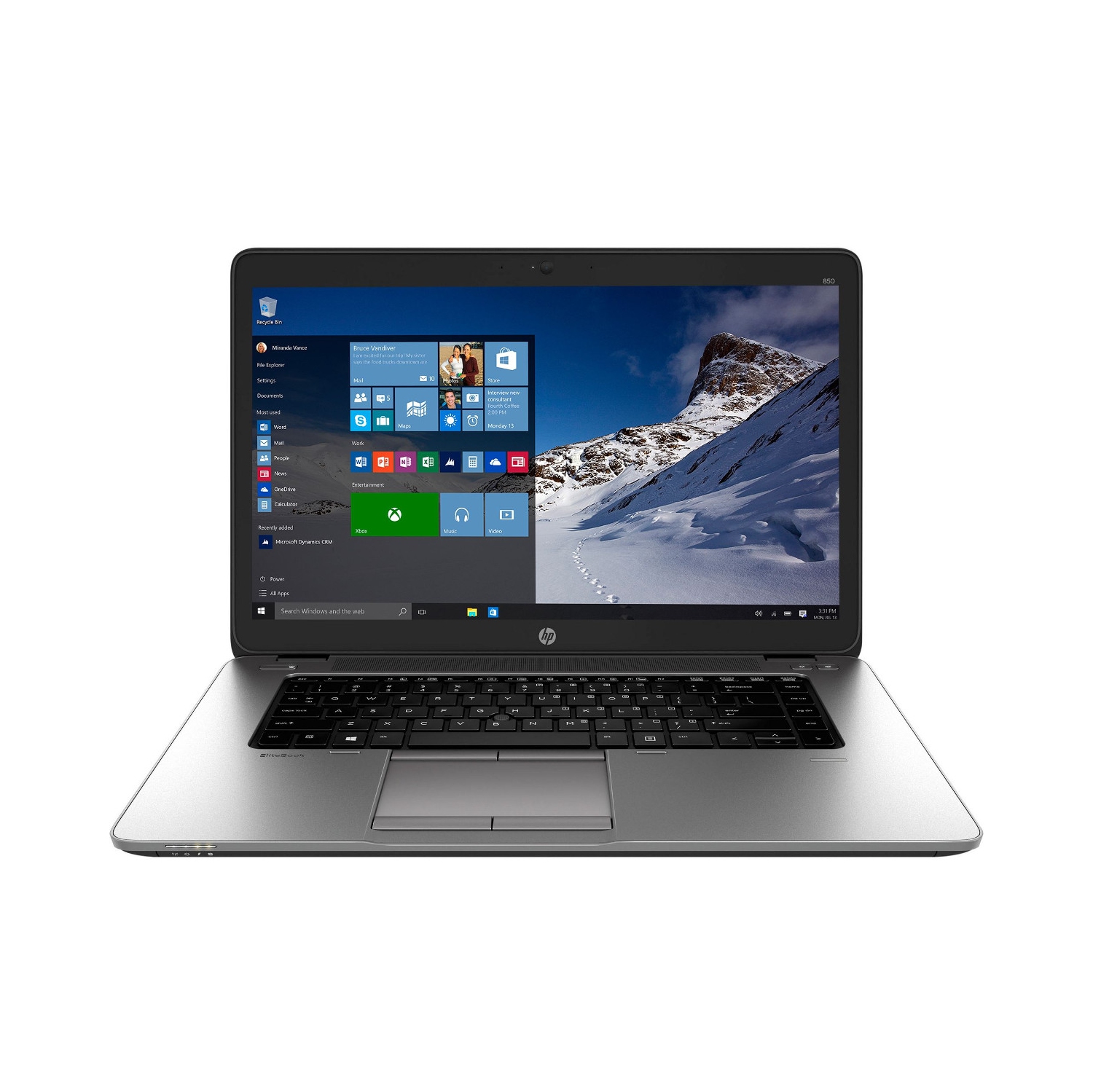Refurbished (Good) - HP EliteBook 850 G2 15.6" Laptop Core i5 5th Gen 8GB RAM 256 GB Solid State Drive Wins 10 Pro