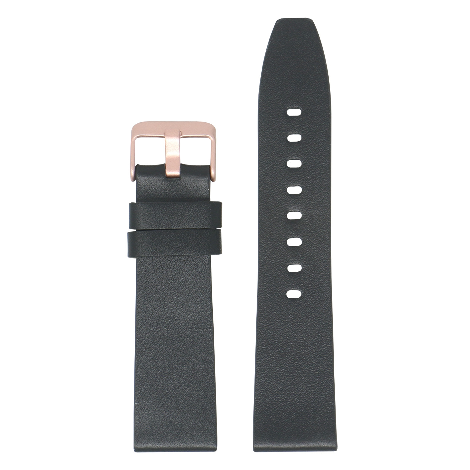 StrapsCo Smooth Leather Watch Band Strap for Fitbit Versa & Versa 2 - Short-Medium - Black