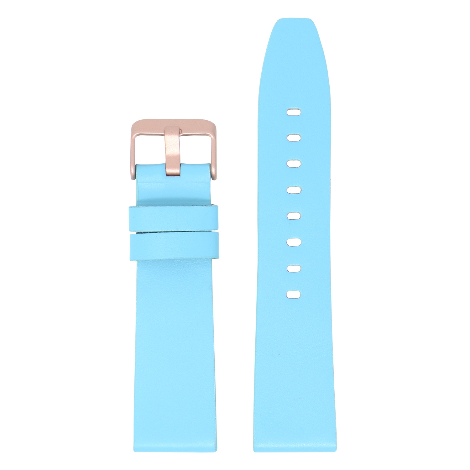 StrapsCo Smooth Leather Watch Band Strap for Fitbit Versa & Versa 2 - Medium-Long - Sky Blue