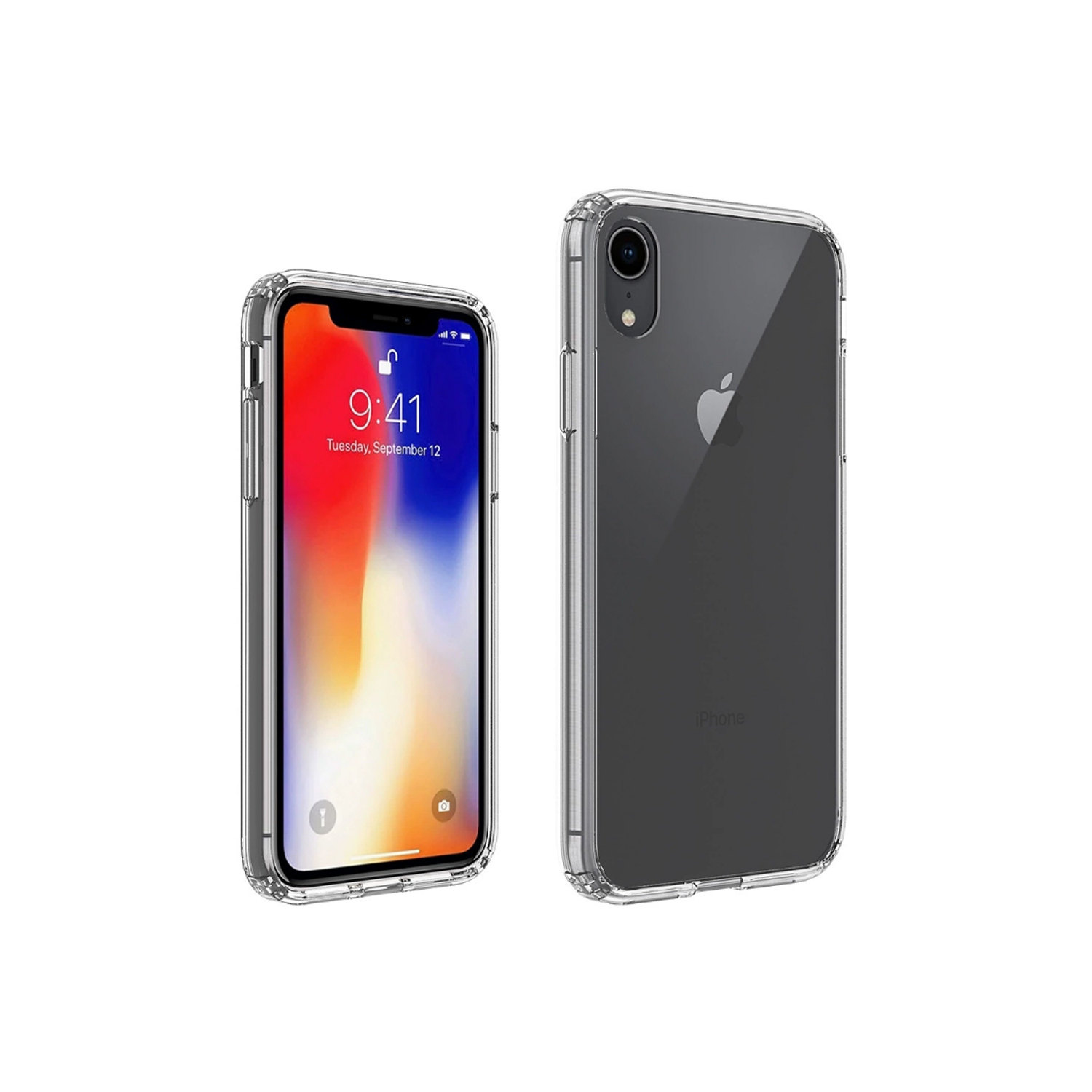 MASKED Clear Shock Proof Hybrid Protective Cover Case for iPhone XR - TPU + PC