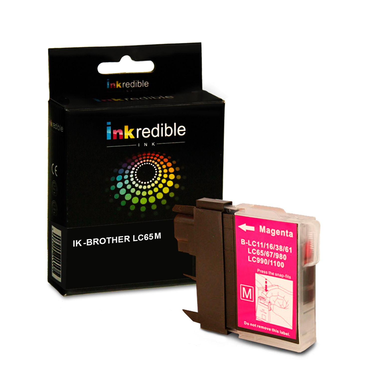 Brother LC65M Compatible Magenta Ink Cartridge High Yield - Inkredible Ink™ - 1/Pack