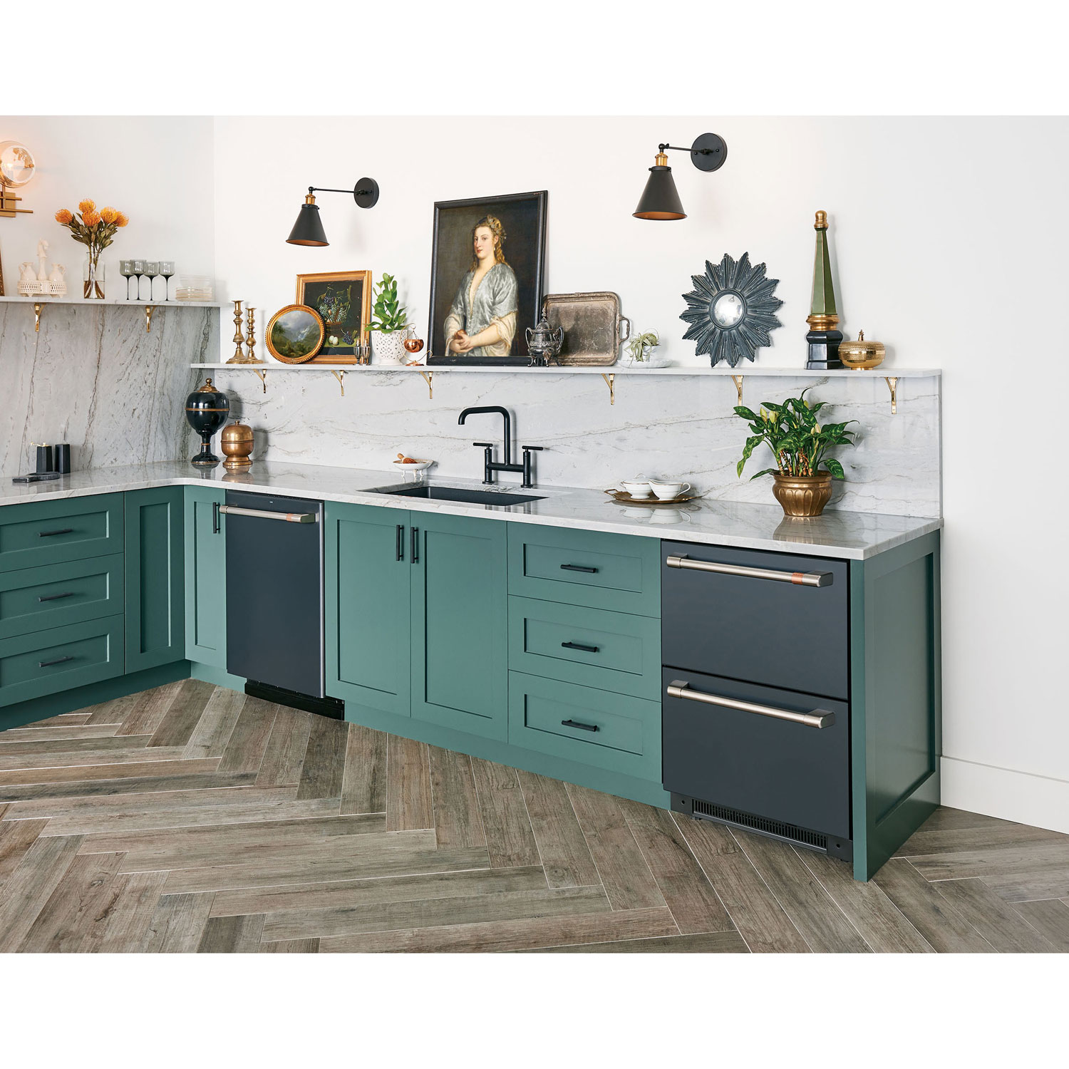 Réfrigérateur encastrable à deux portes 5,7 pi³ 24 po Café - Blanc mat