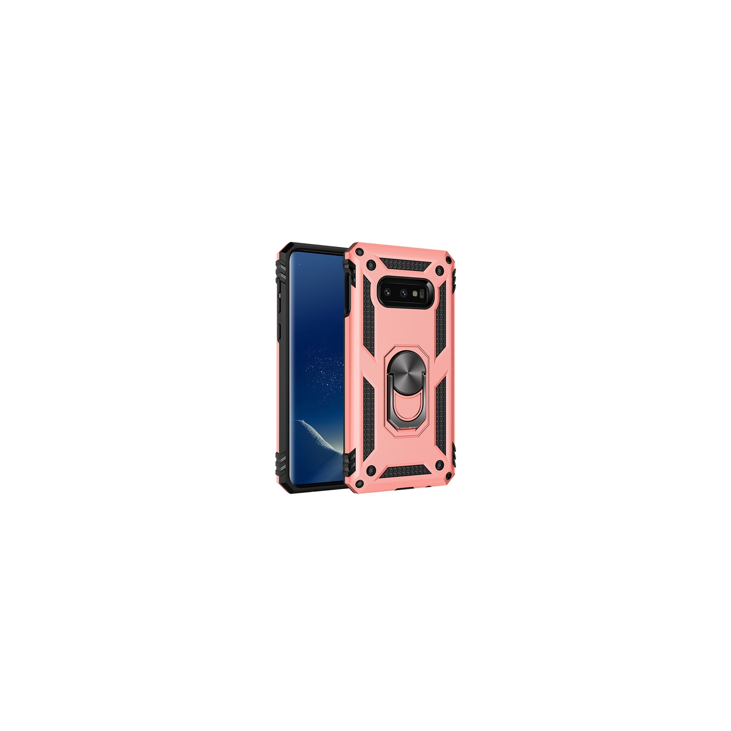 【CSmart】 Anti-Drop Hybrid Magnetic Hard Armor Case with Ring Holder for Samsung Galaxy S8, Rose Gold