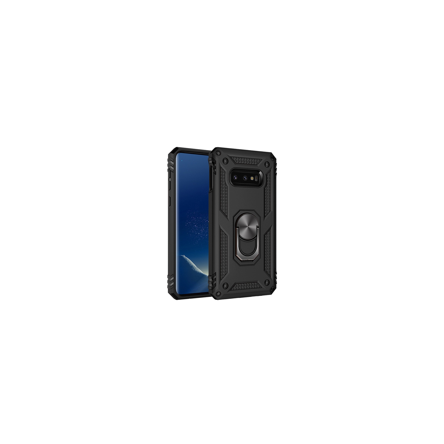 【CSmart personnalisé de protection magnétique hybride contre les chutes avec support à anneau pour Galaxy S8 de Samsung, noir