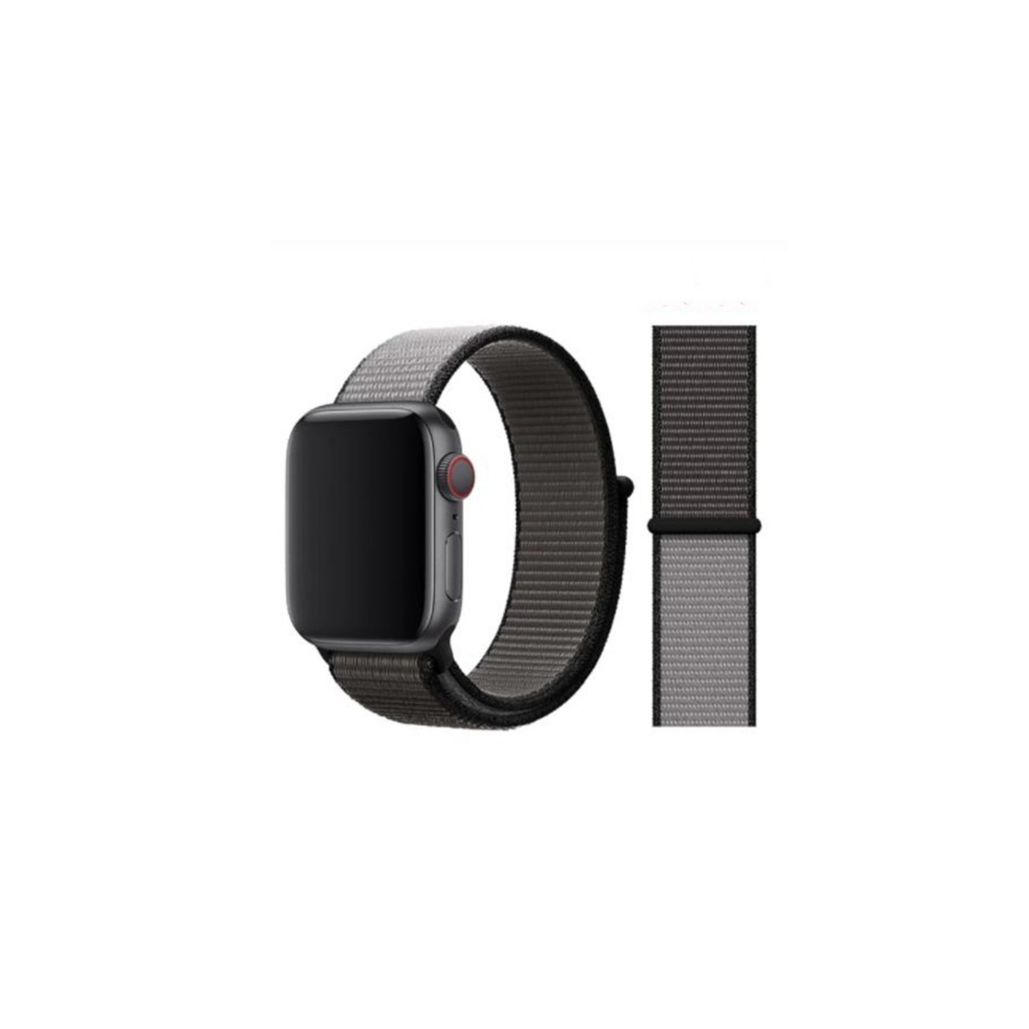 Woven Nylon Sport Loop Replacement Band Strap for Apple Watch iWatch Series 1 to 10 SE Ultra, 38mm 40mm 41mm 42mm(Series 10), Grey