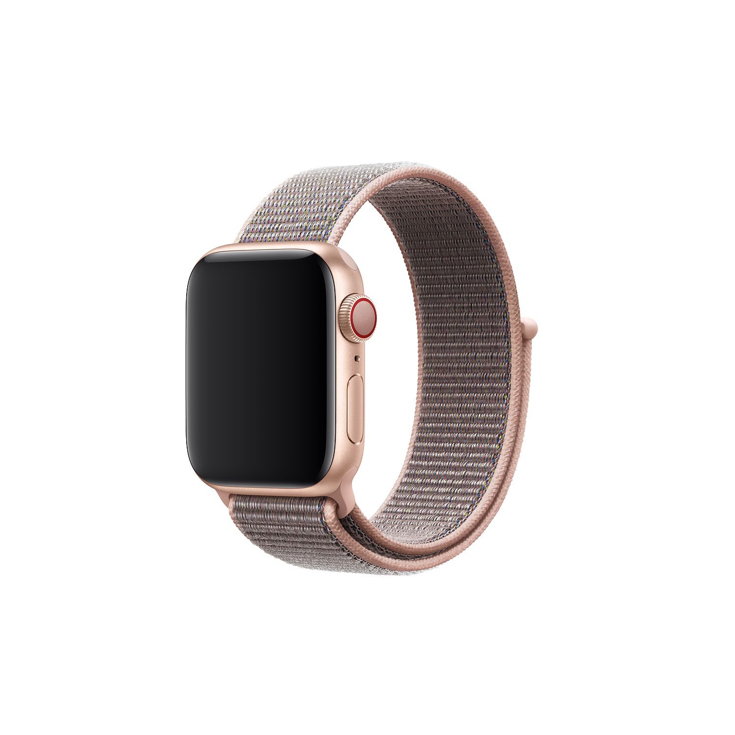 Woven Nylon Sport Loop Replacement Band Strap for Apple Watch iWatch Series 1 to 7 SE, 38mm 40mm 41mm, Rose Gold
