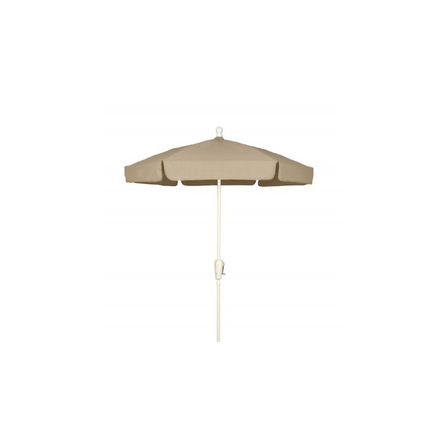 7 5 Hex Home Garden Umbrella 6 Rib Crank White With Beige Vinyl Coated Weave Canopy Best Buy Canada