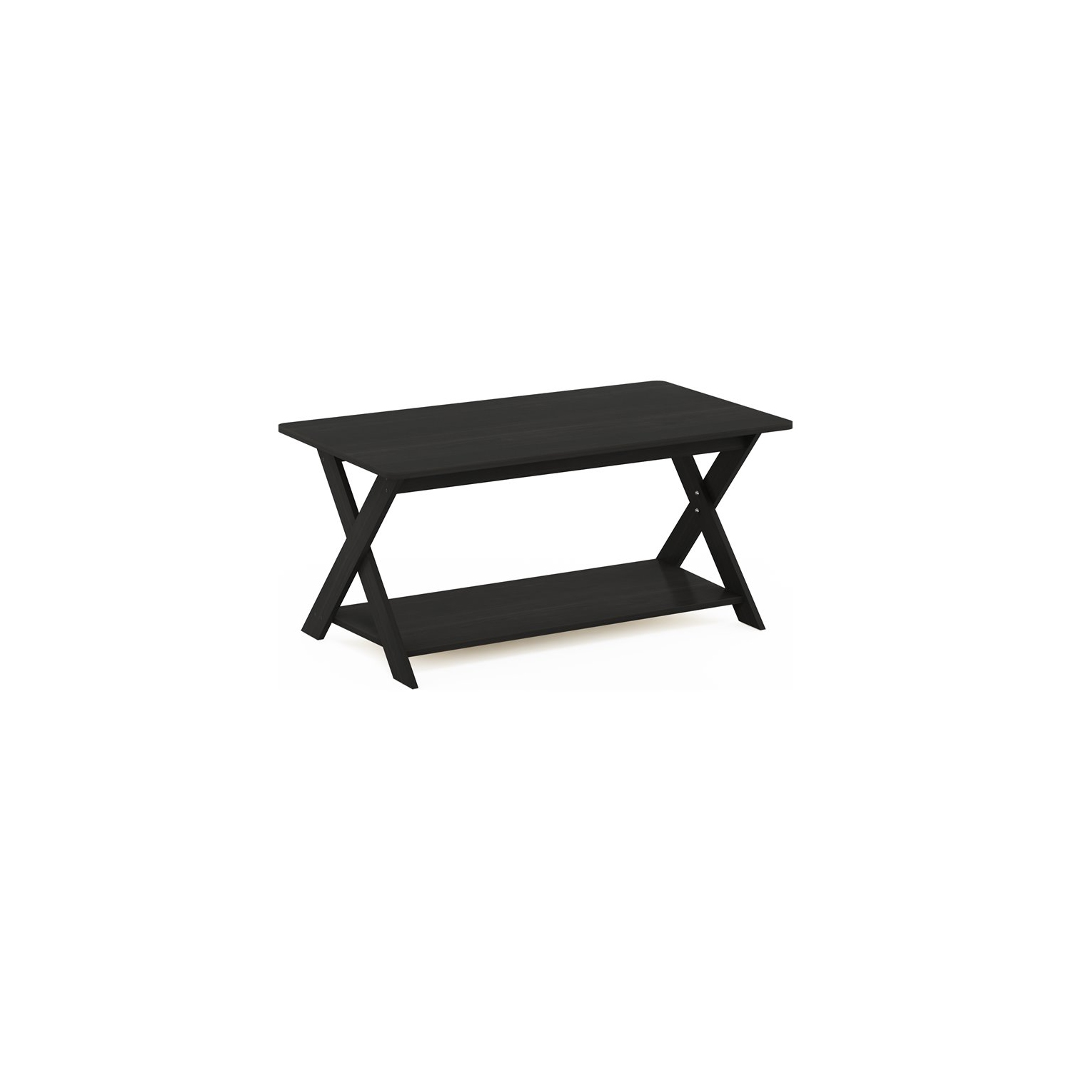 Furinno Modern Engineered Wood Simplistic Criss-Crossed Coffee Table in Espresso