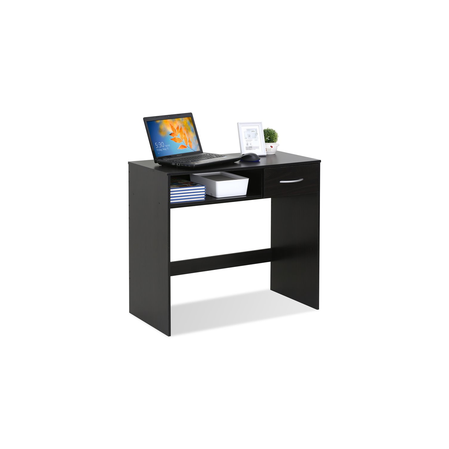 Furinno JAYA Engineered Wood Computer Study Desk with Drawer in Espresso