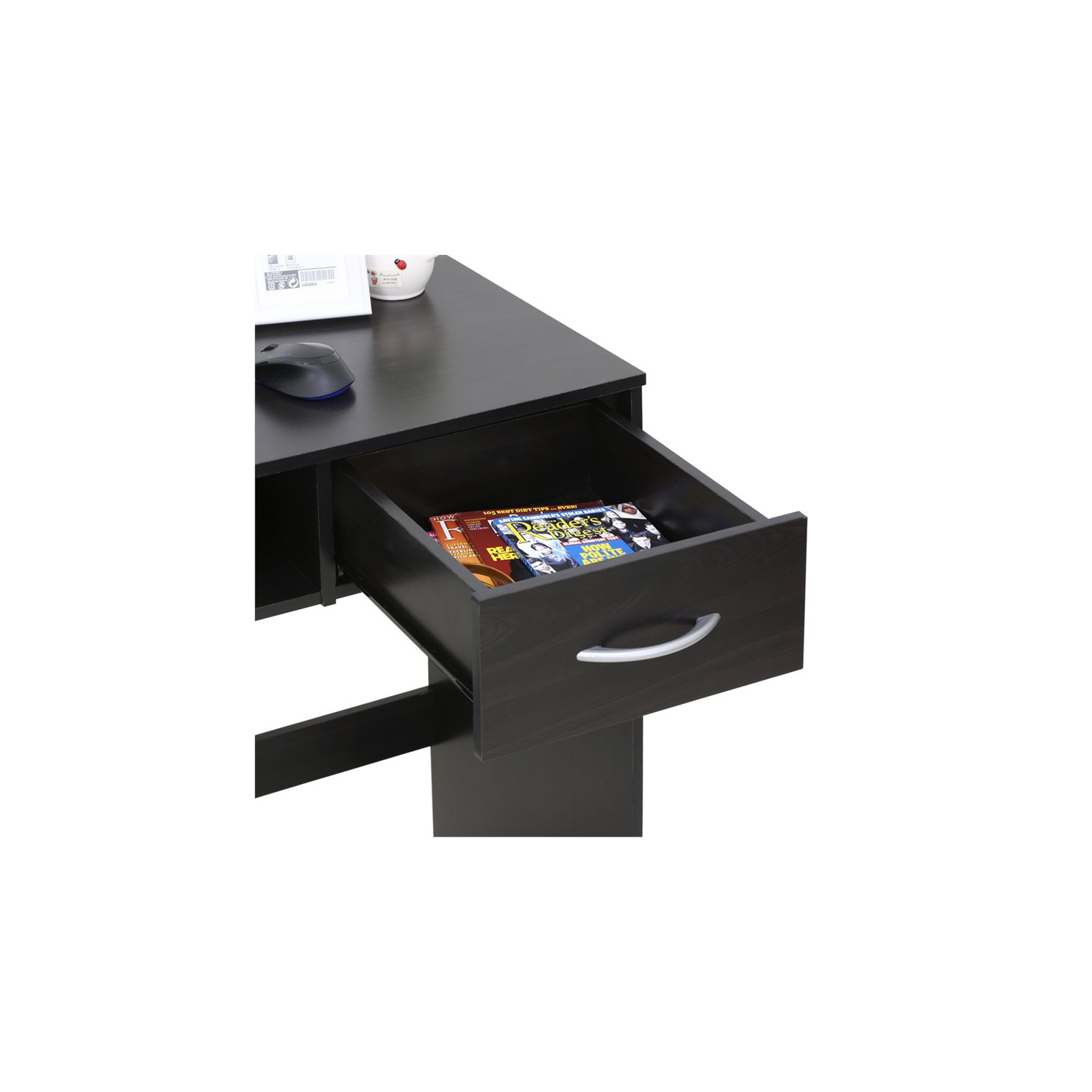 Furinno JAYA Engineered Wood Computer Study Desk with Drawer in Espresso