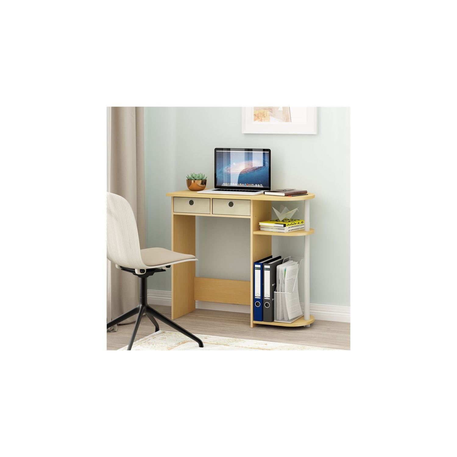 Furinno Go Green Wood Home Laptop Notebook Computer Desk in Beech/Natural