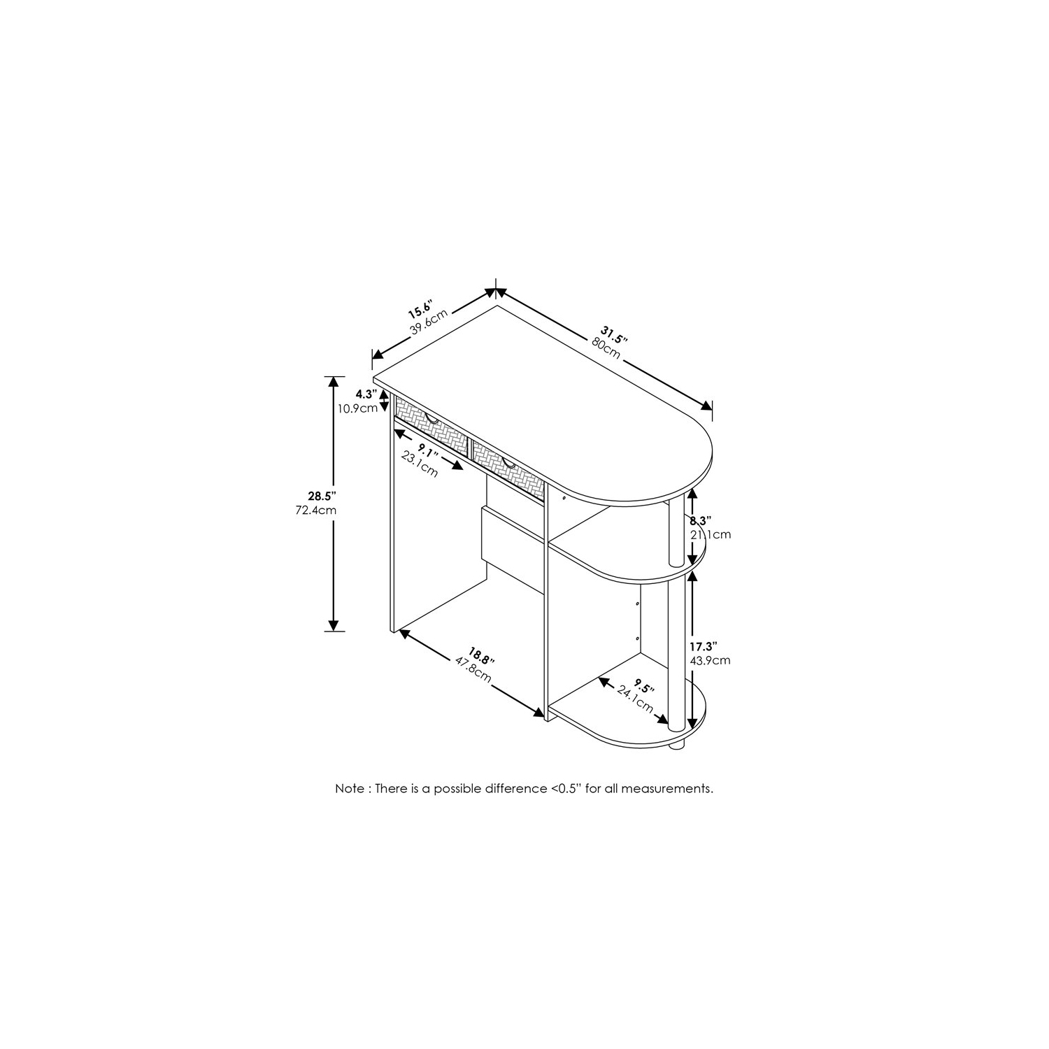 Furinno Go Green Wood Home Laptop Notebook Computer Desk in Beech/Natural