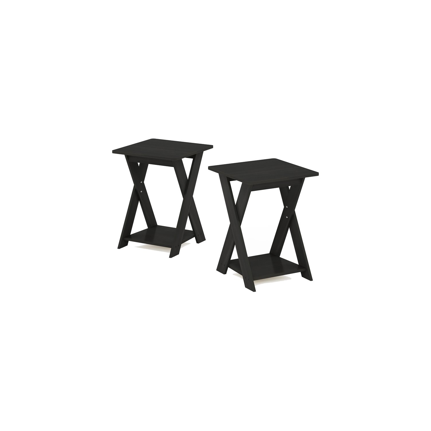 Furinno Modern Wood Simplistic Criss-Crossed End Table in Espresso