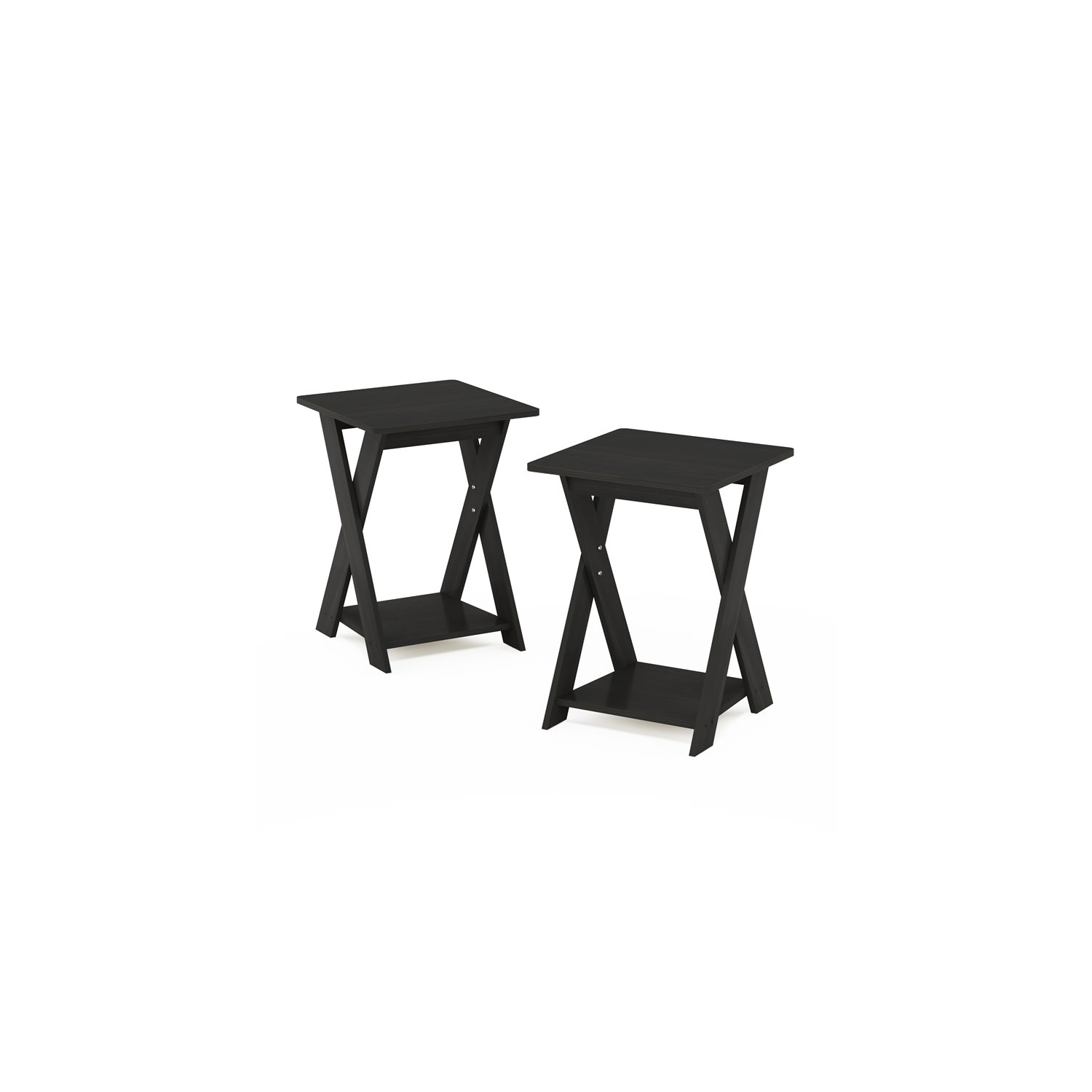 Furinno Modern Wood Simplistic Criss-Crossed End Table in Espresso
