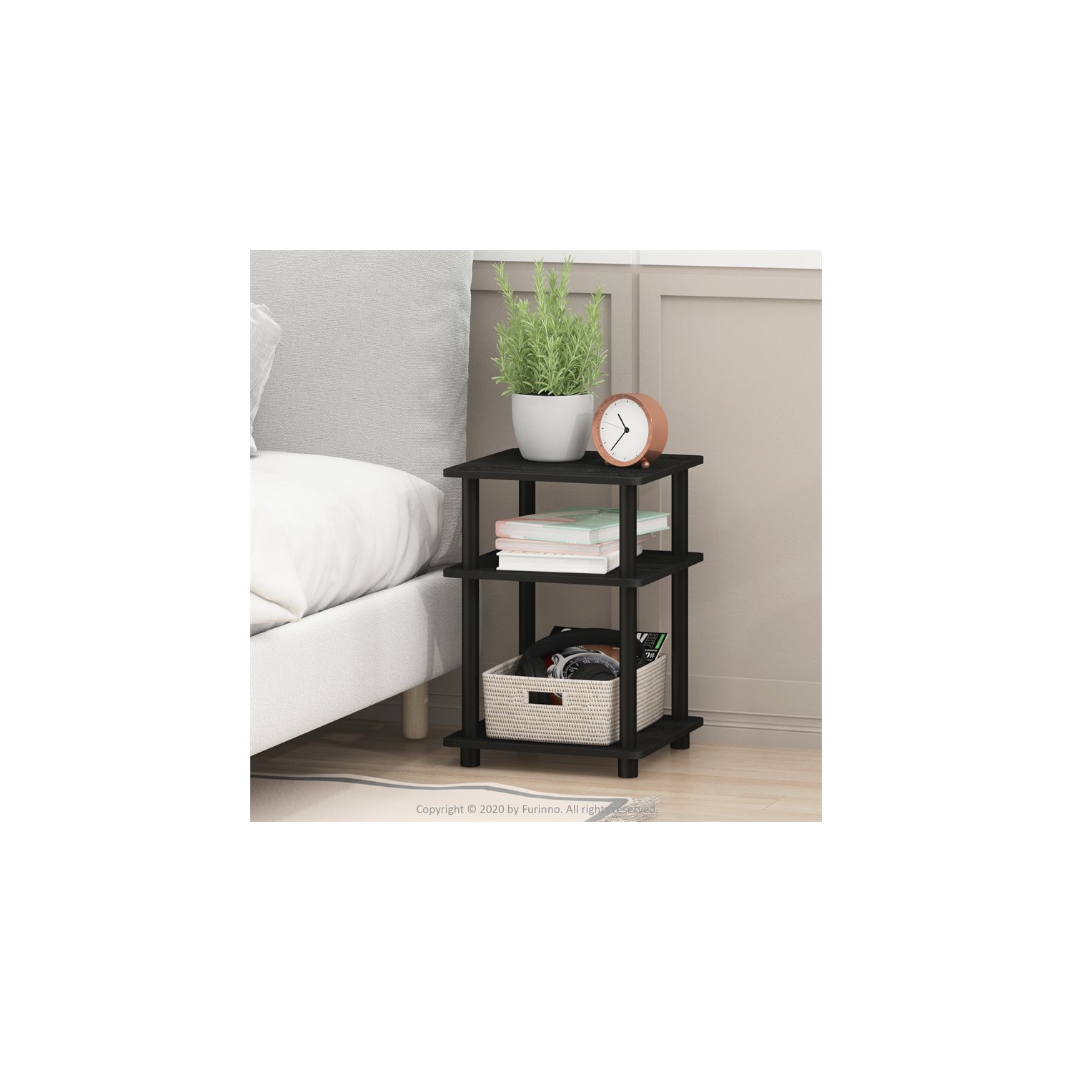 Meuble multifonction contemporain en bois d’ingénierie Turn-N-tube de Furinno - Noir