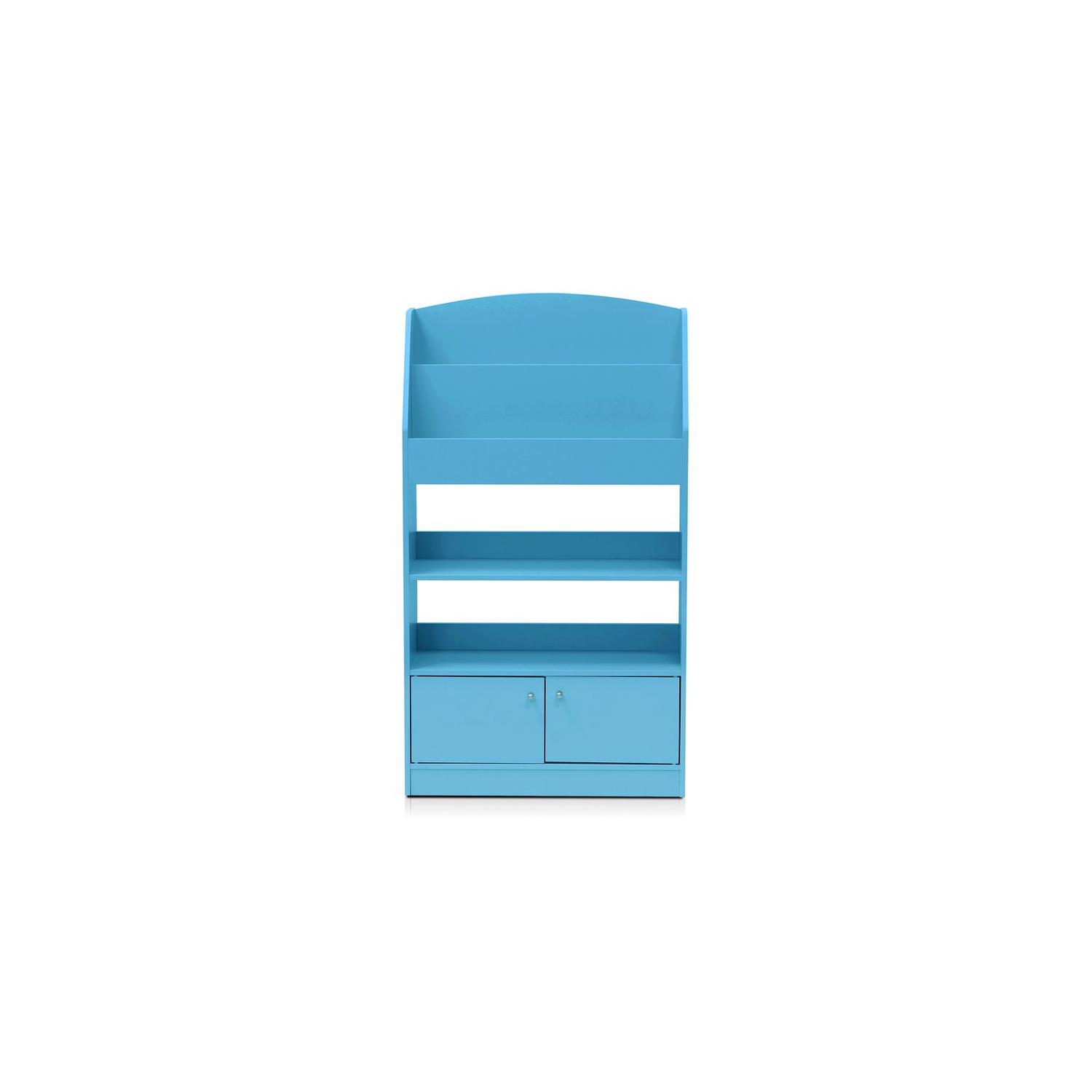 Furinno Lova Wood Magazine/Bookshelf with Storage Cabinet in Light Blue