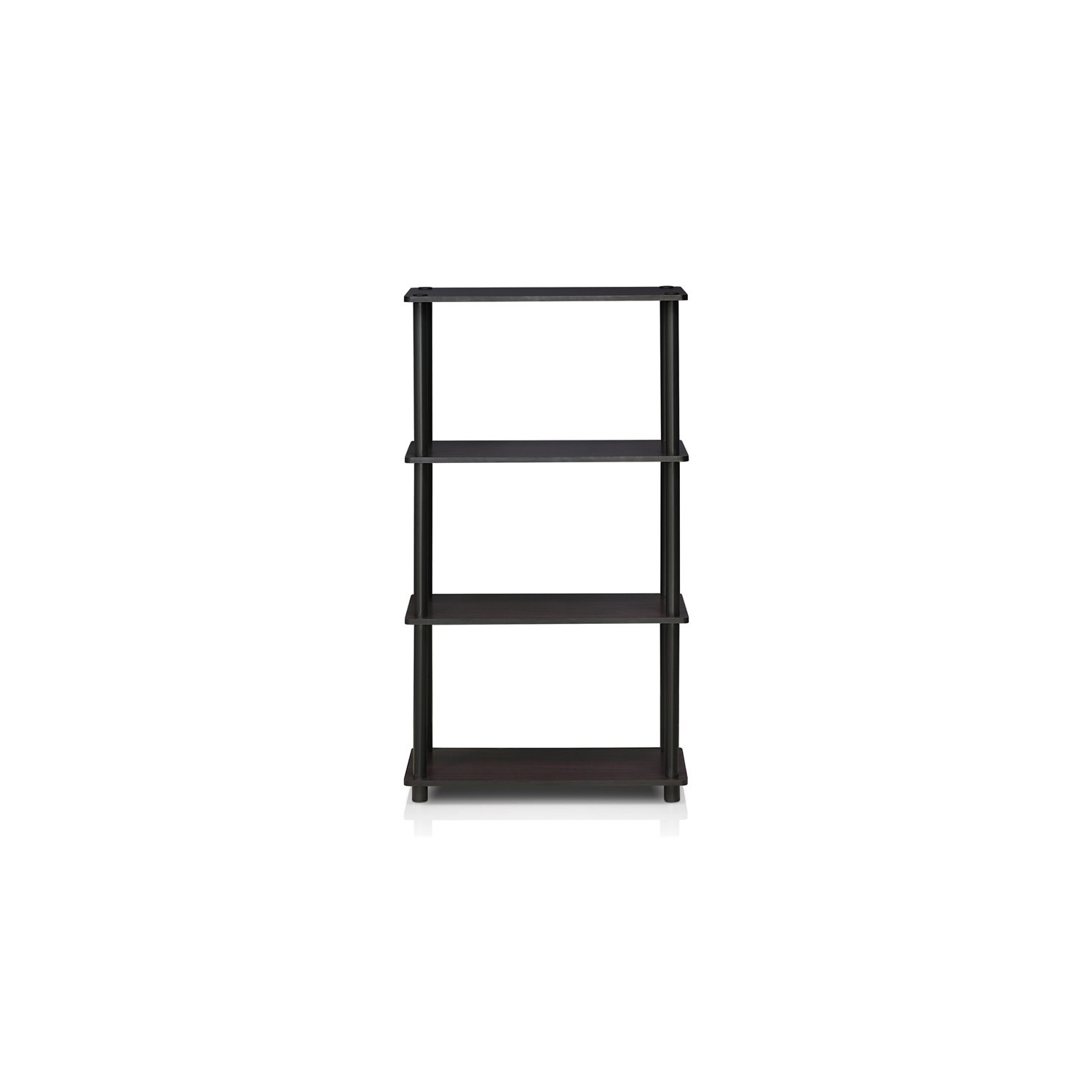 Furinno Turn-N-Tube Wood 4-Tier Multipurpose Shelf Display Rack in Dark Walnut