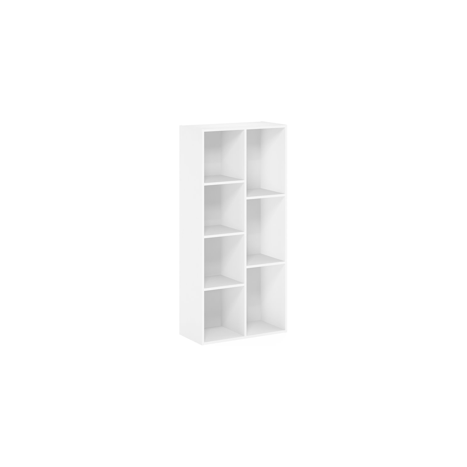 Furinno Luder Engineered Wood 7-Cube Reversible Open Shelf in White