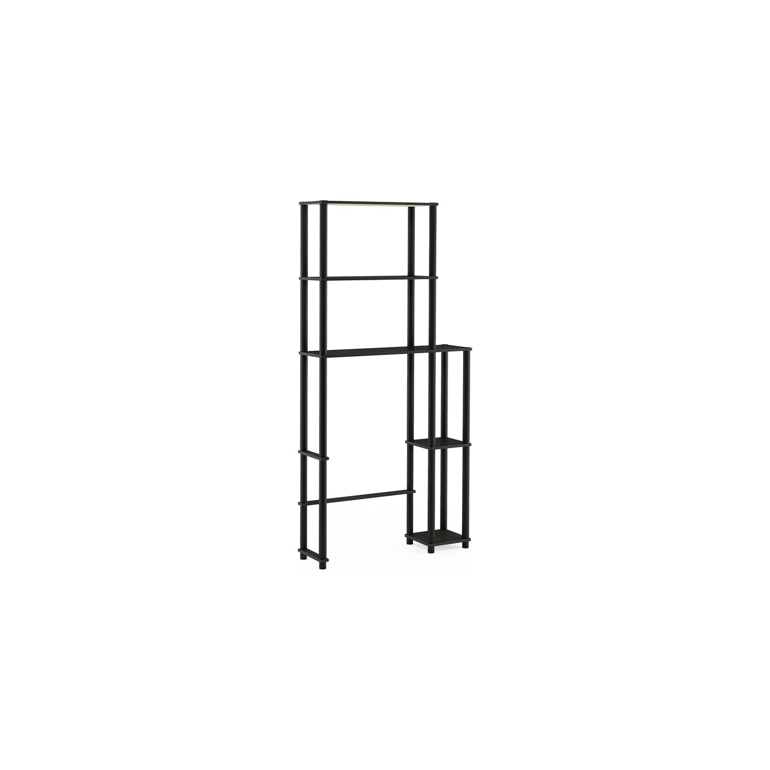 Furinno Turn-N-Tube Wood Toilet Space Saver with 5 Shelves in Espresso/Black