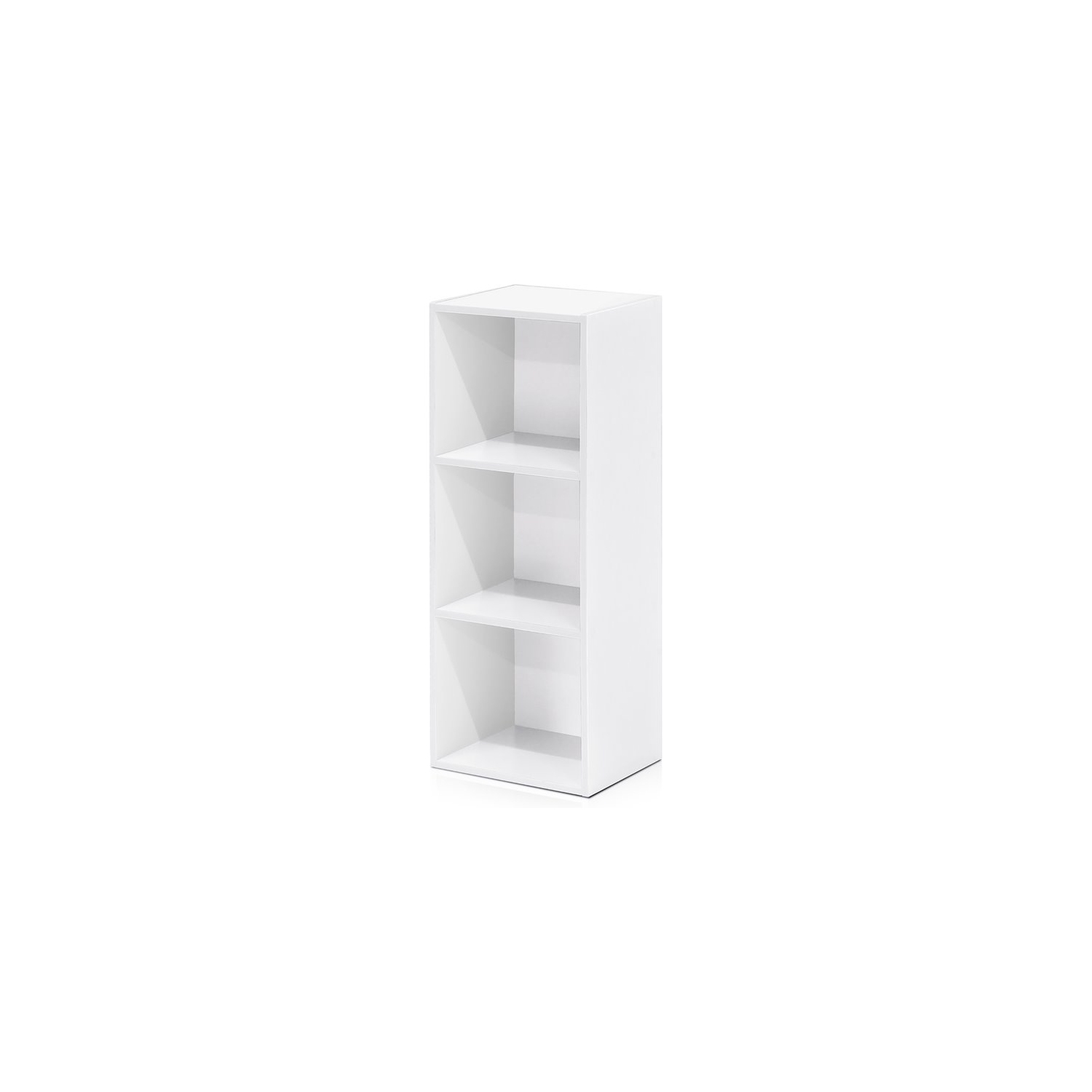 Furinno Luder Engineered Wood 3-Tier Open Shelf Bookcase in White