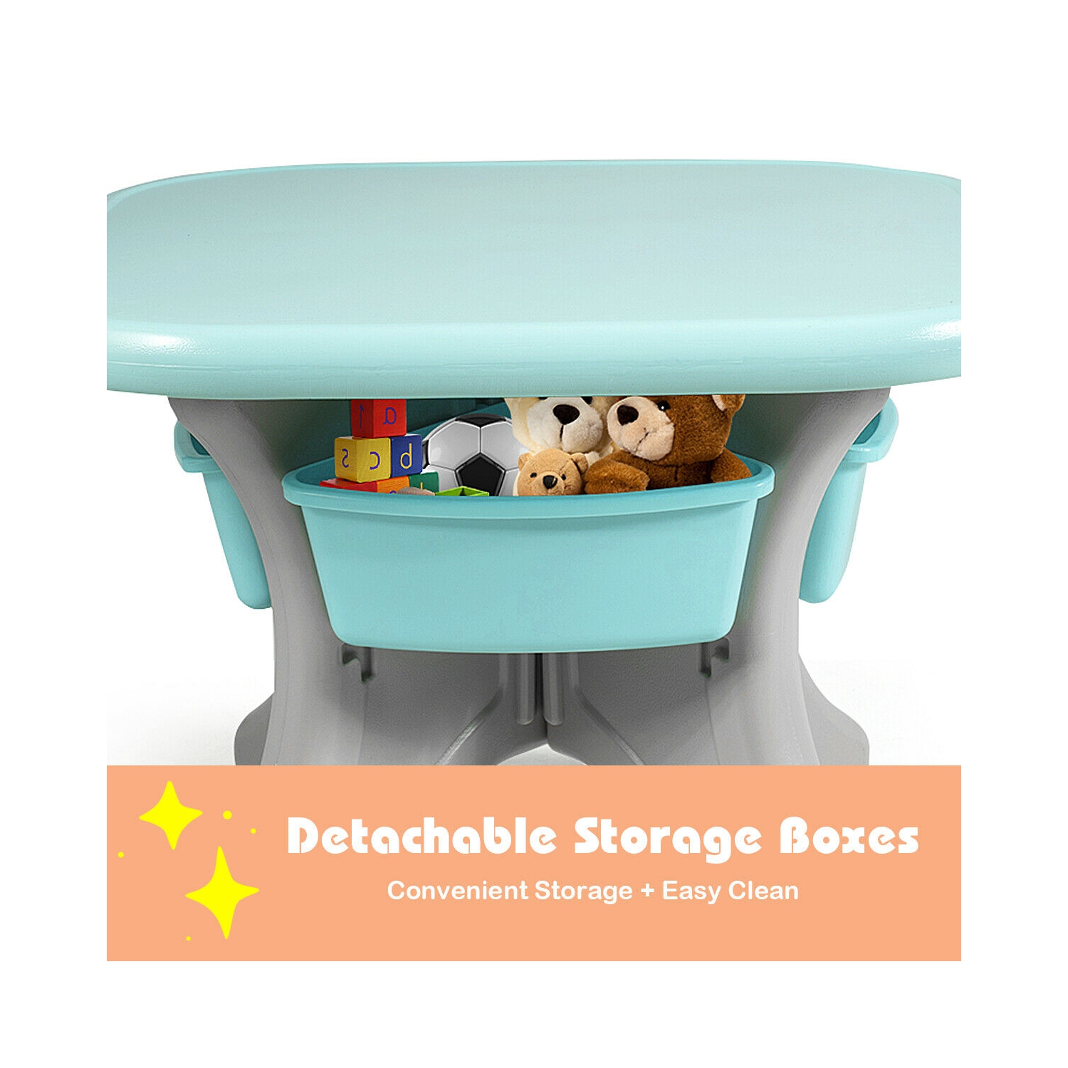 Gymax Children Kids Activity Table Chair Set Play Furniture W/Storage